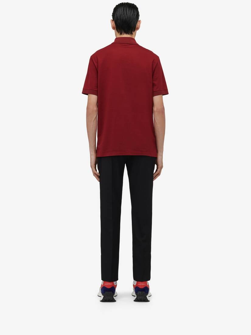 Men's Seal Logo Polo Shirt in Bordeaux - 4