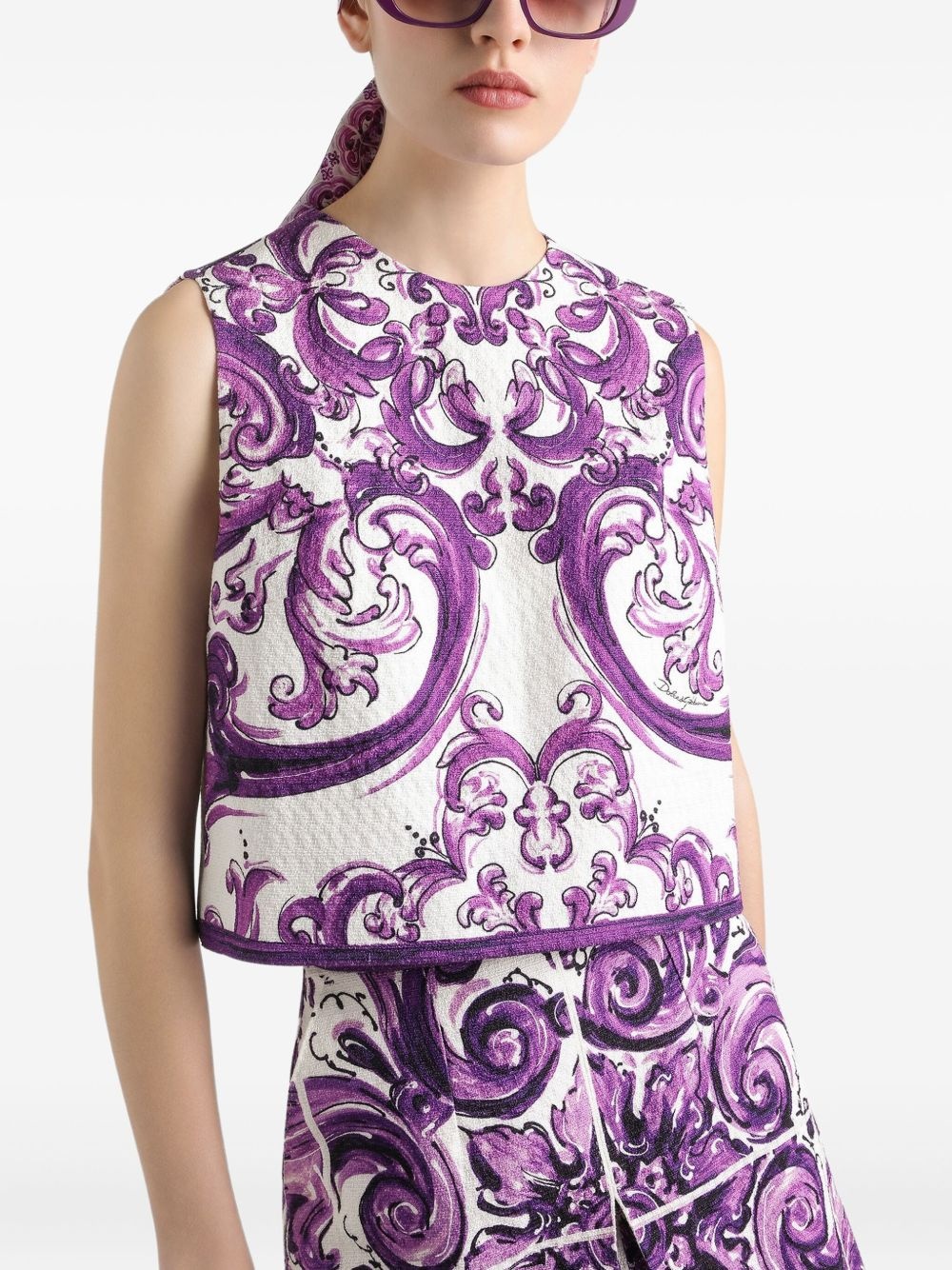 Majolica-print top - 4