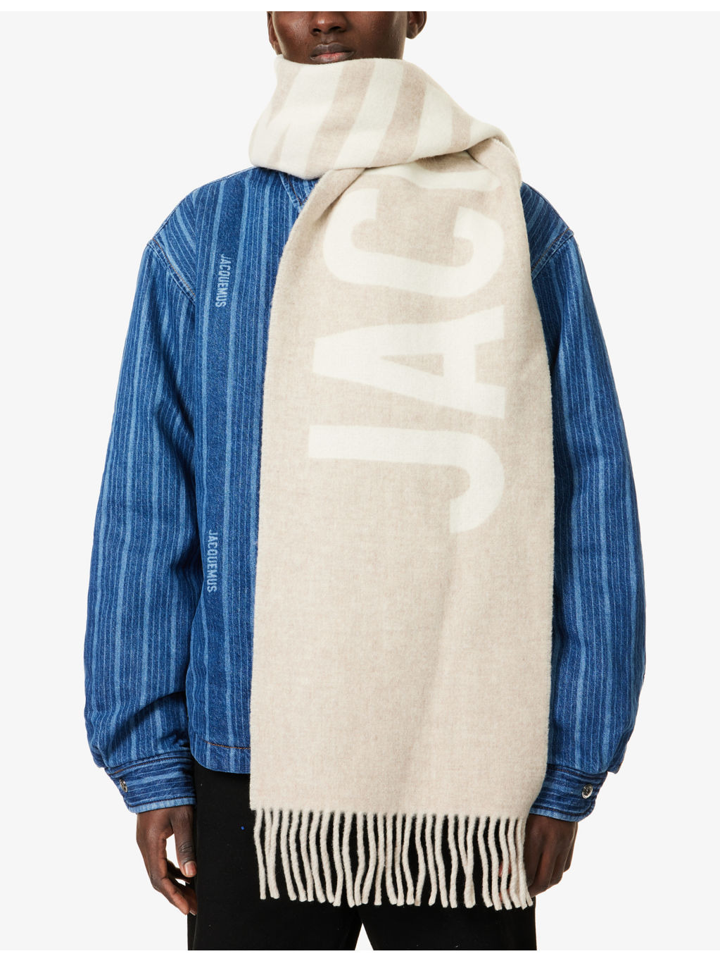L'echarpe wool-knitted fringed scarf - 2