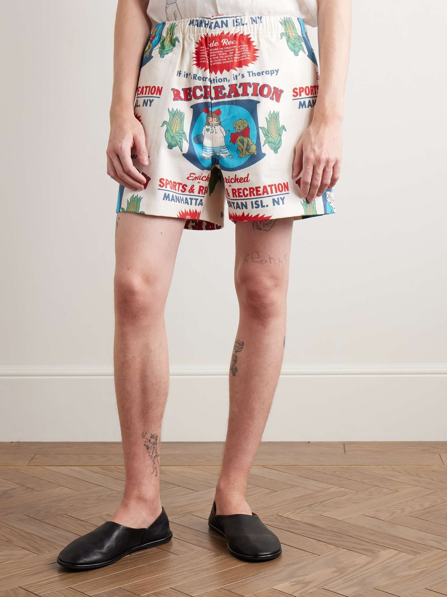 Rec. Enrichment Straight-Leg Printed Cotton-Twill Shorts - 3