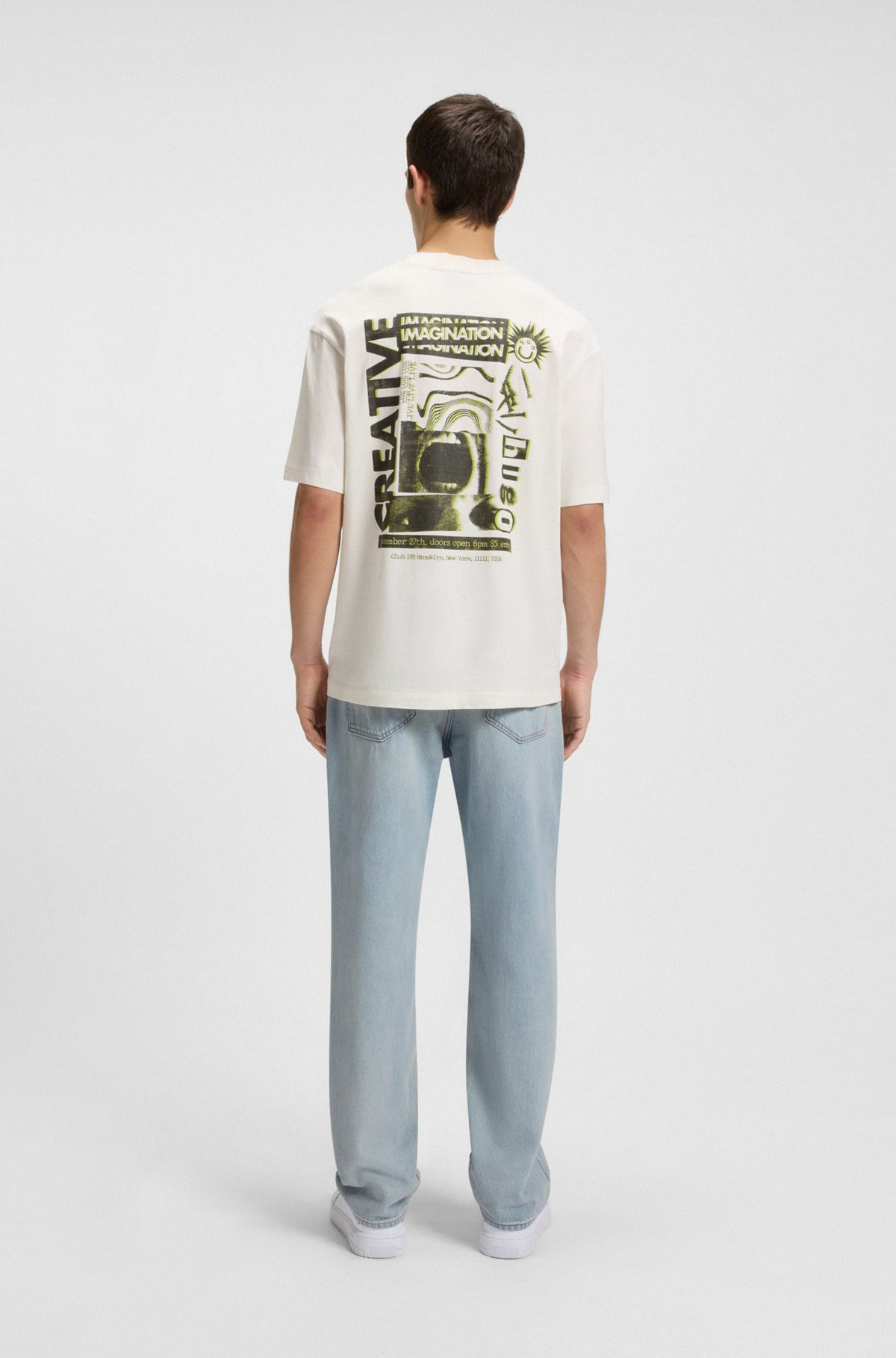 REGULAR-FIT JEANS IN LIGHT-BLUE COTTON DENIM - 4