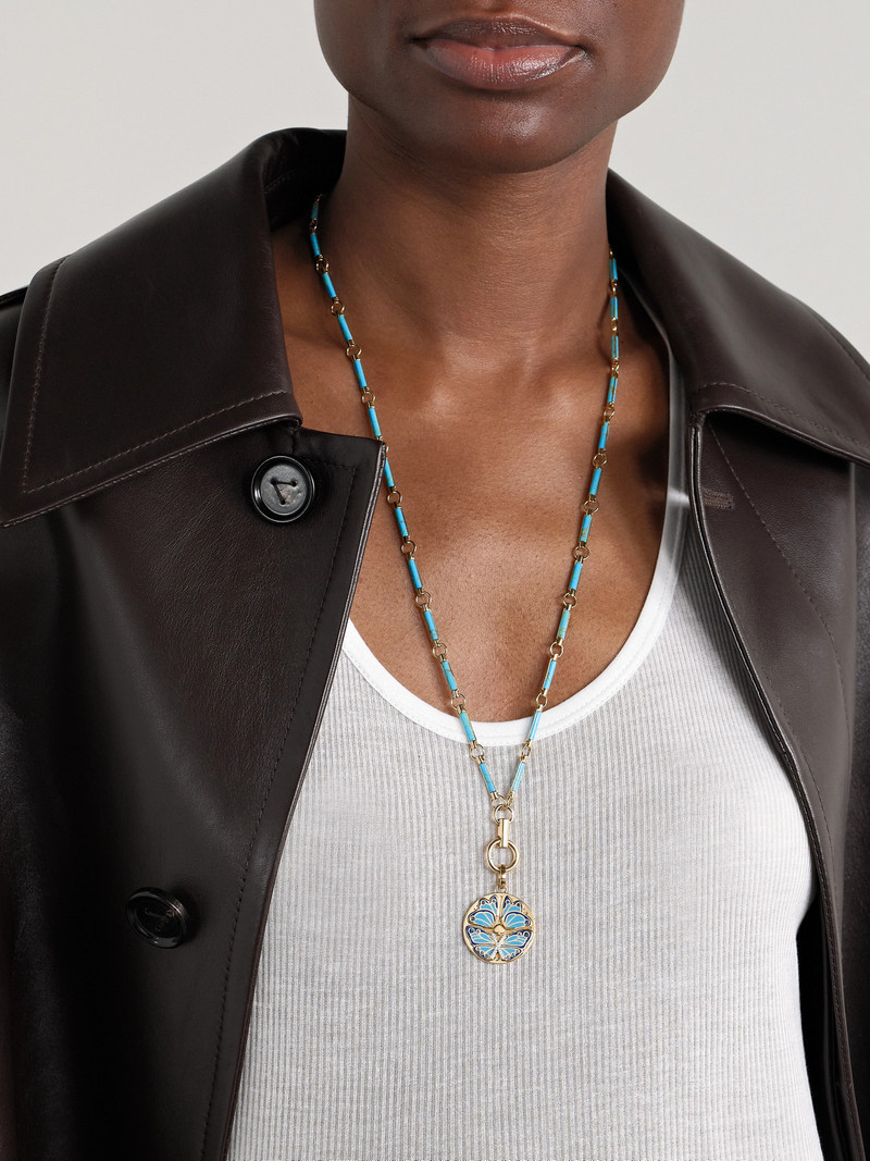 FOUNDRAE Reverie Element 18-karat Gold And Enamel Multi-stone Necklace outlook