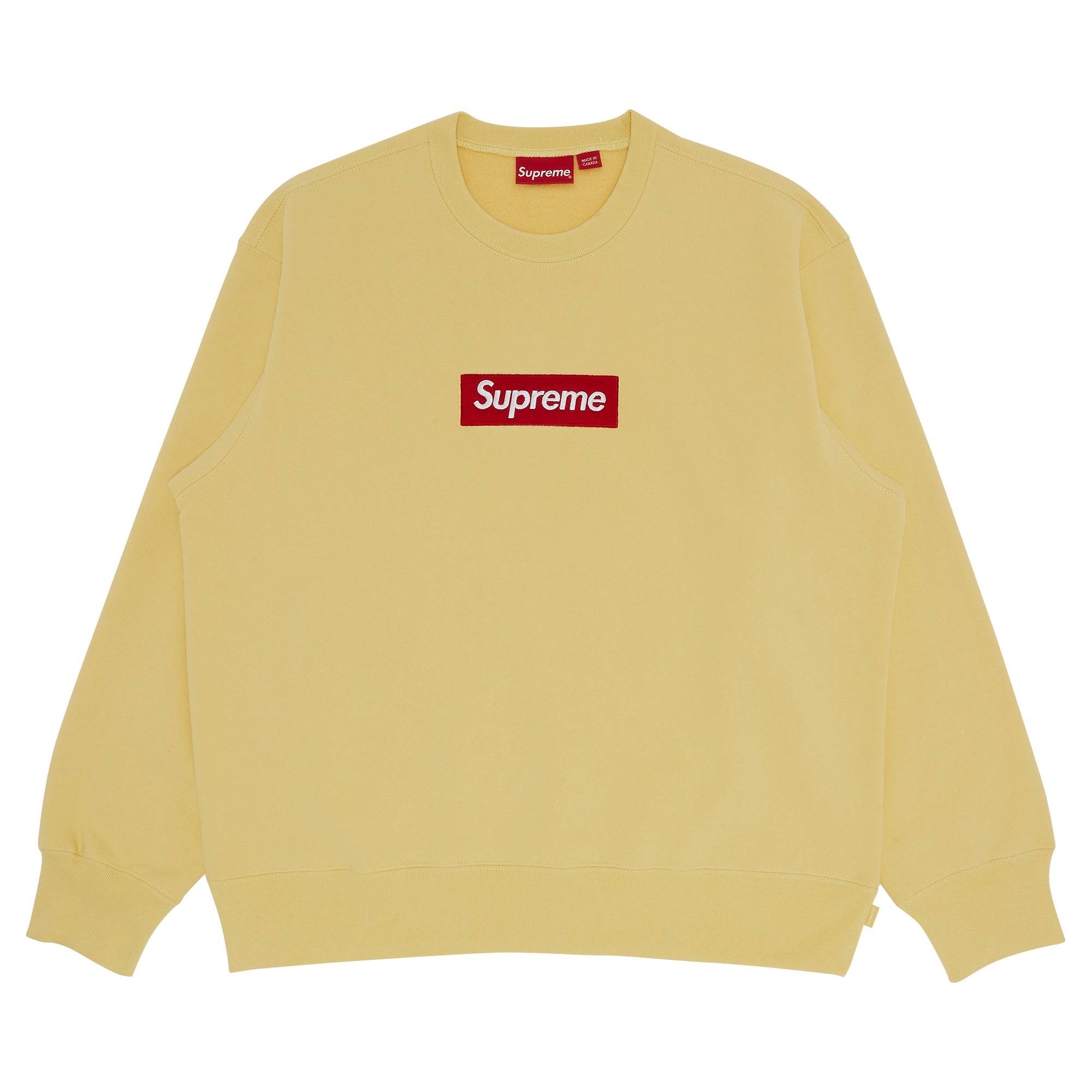 Supreme Box Logo Crewneck 'Pale Yellow' - 1