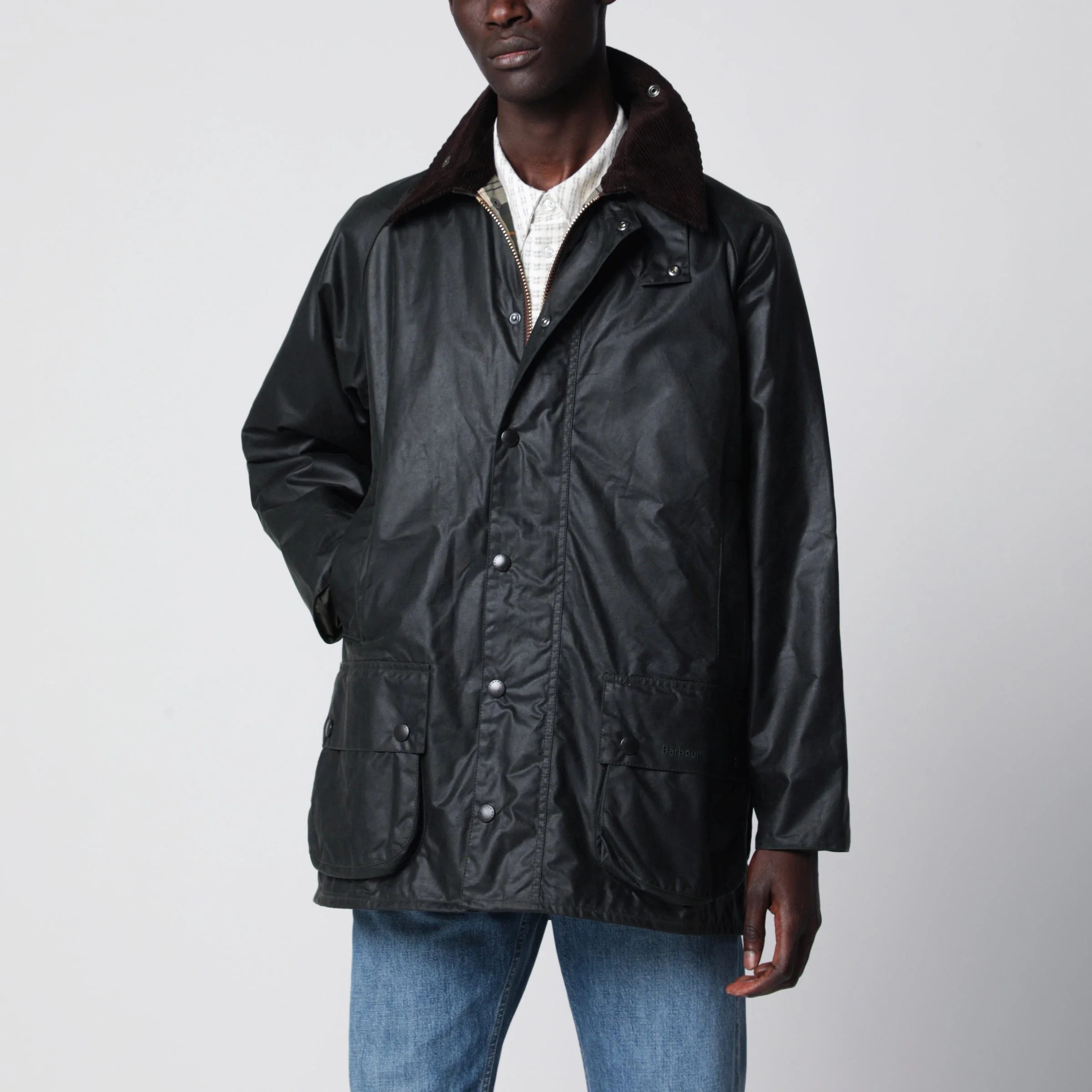 Sage green Beaufort waxed jacket - 1