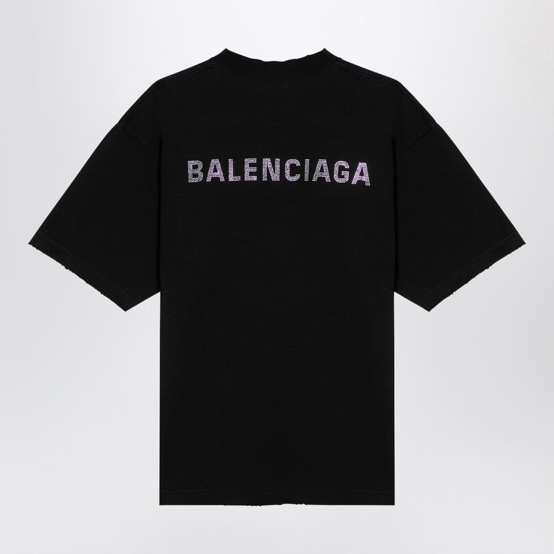 Balenciaga Balenciaga Back Black Jersey T-Shirt Women - 2