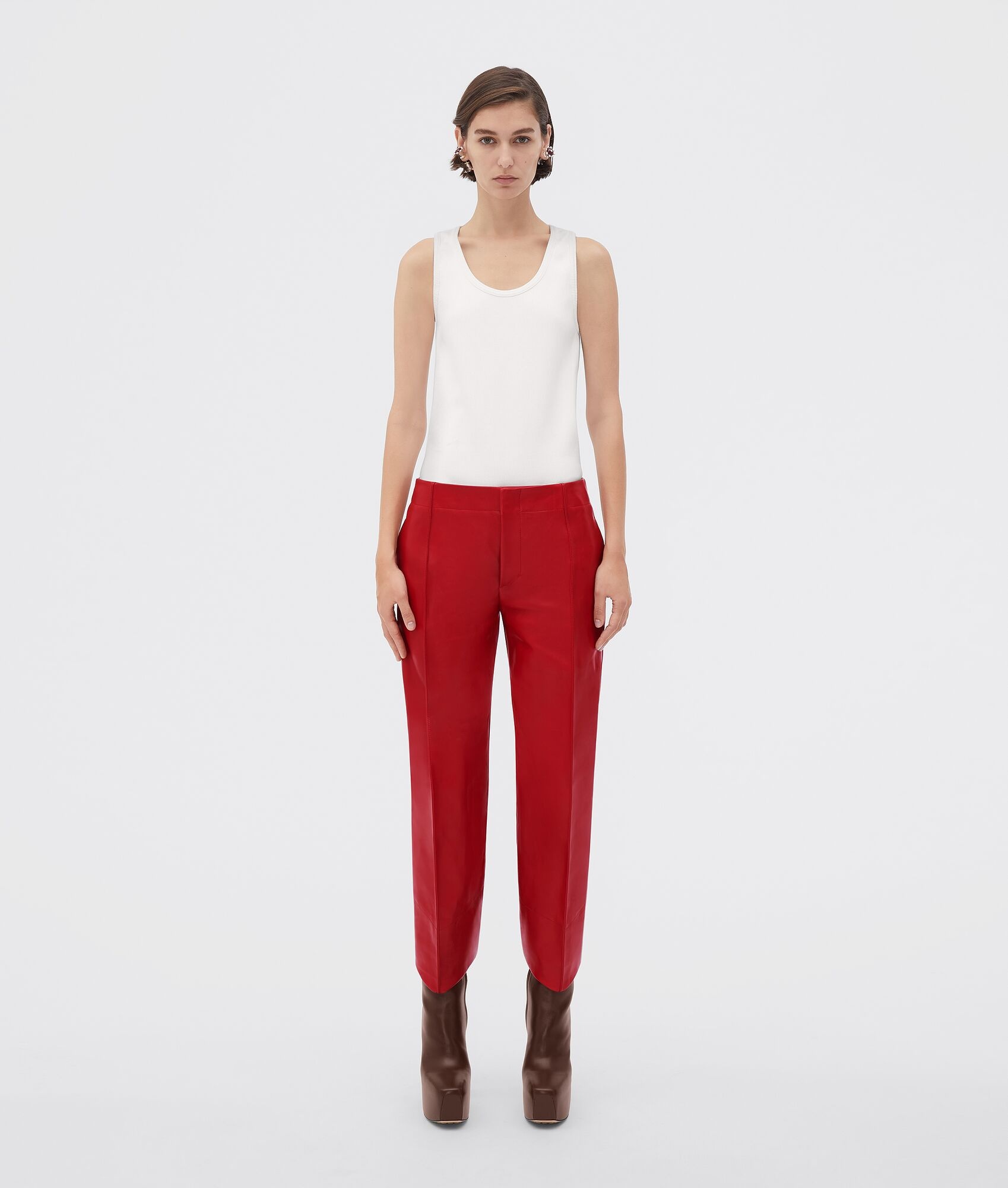 leather trousers with curved legs - 2