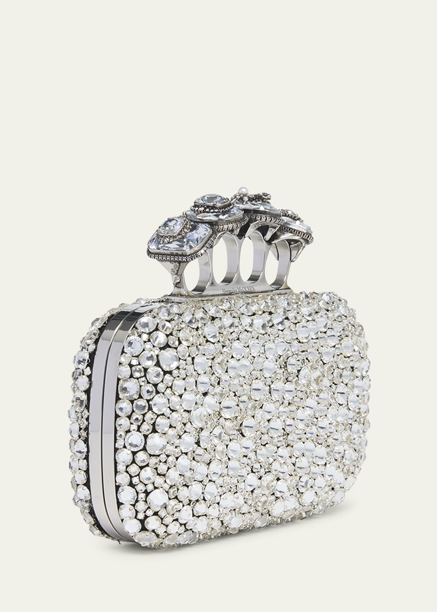 Skull Spider Four Ring Crystal Clutch Bag - 3