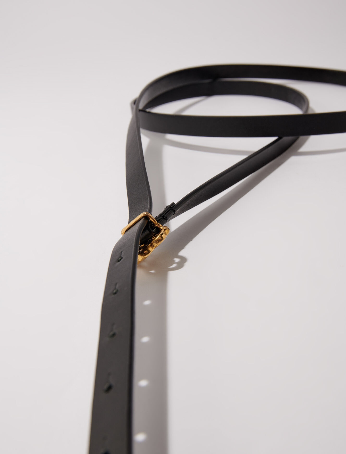 Slim double leather belt - 5