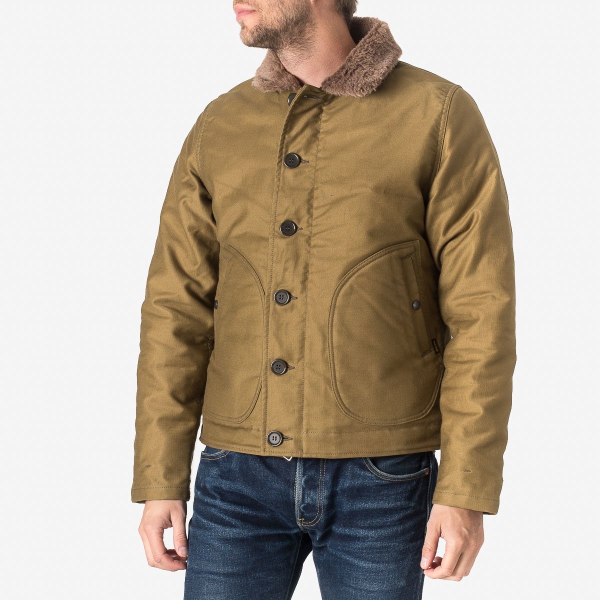 IHM-29-KHA Alpaca Lined Whipcord N1 Deck Jacket - Khaki - 2