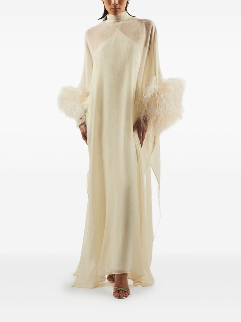 Taller Marmo feather-embellishment maxi dress outlook