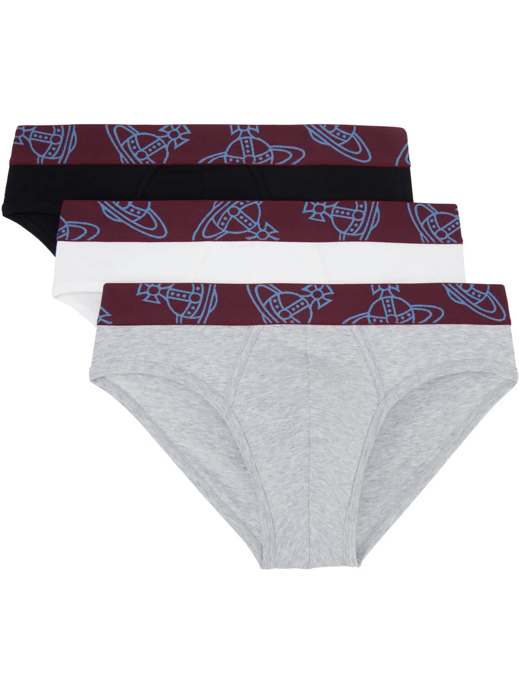Three-Pack Multicolor Slip Band Briefs - 1