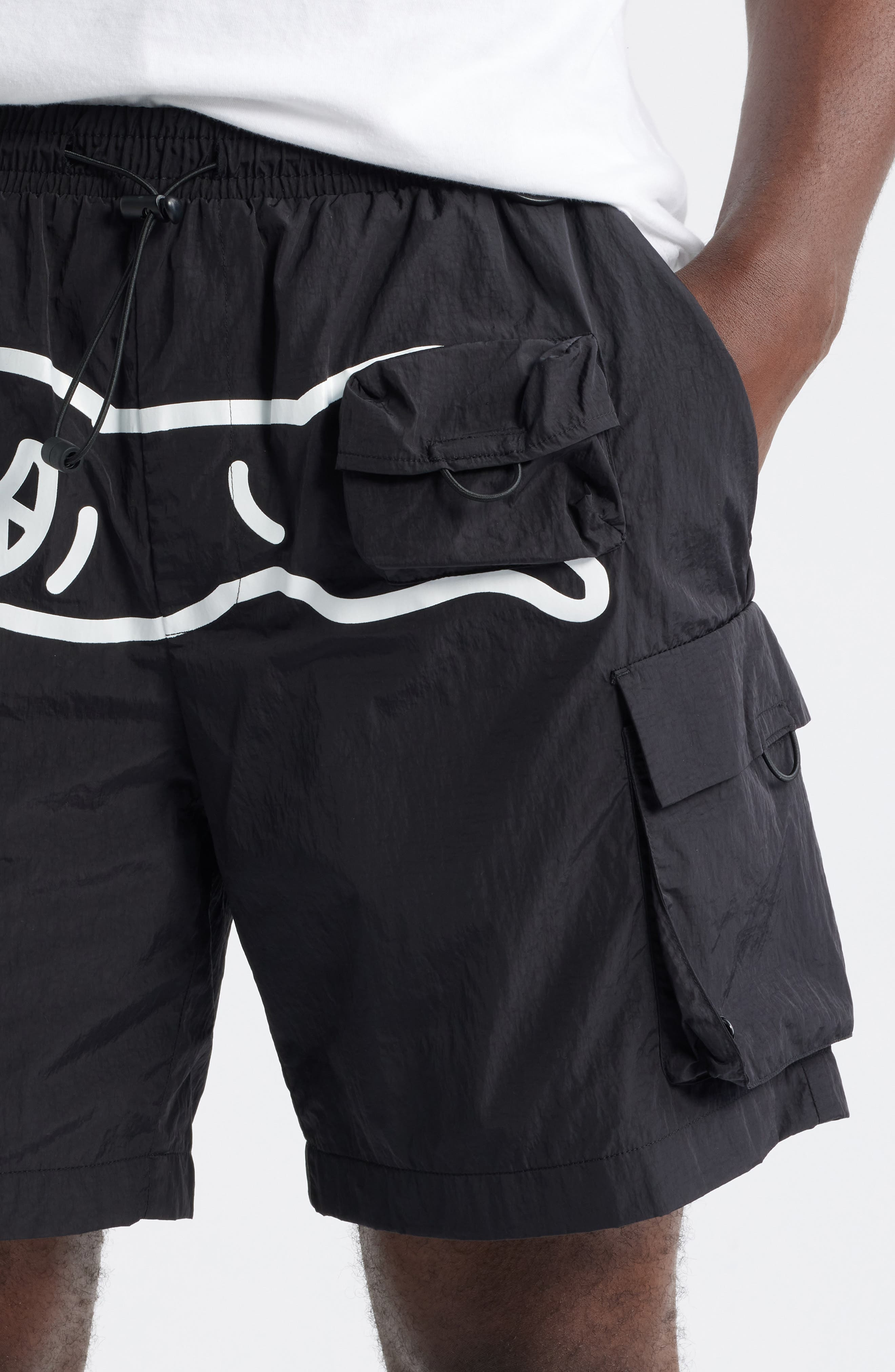 ICECREAM Running Dog Graphic Cargo Hiker Shorts in Black at Nordstrom - 4
