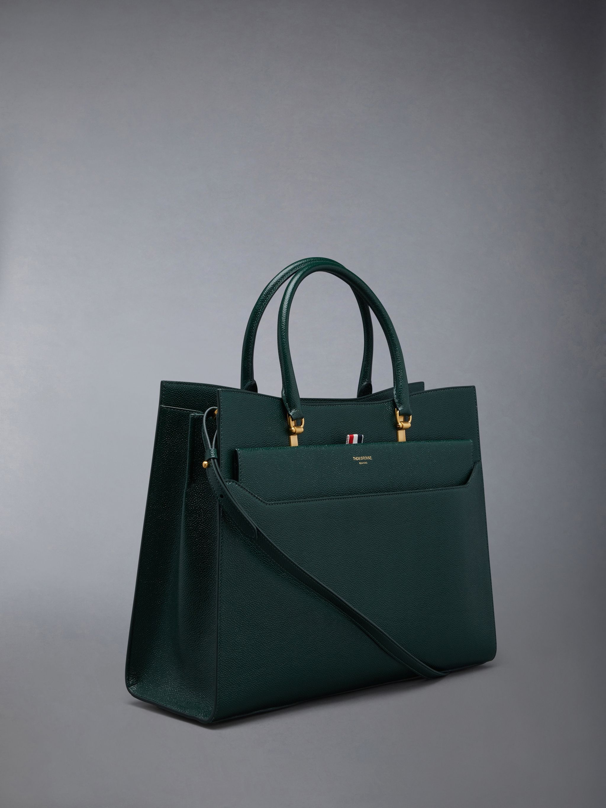 Pebble Grain Leather Large Duet Tote - 2