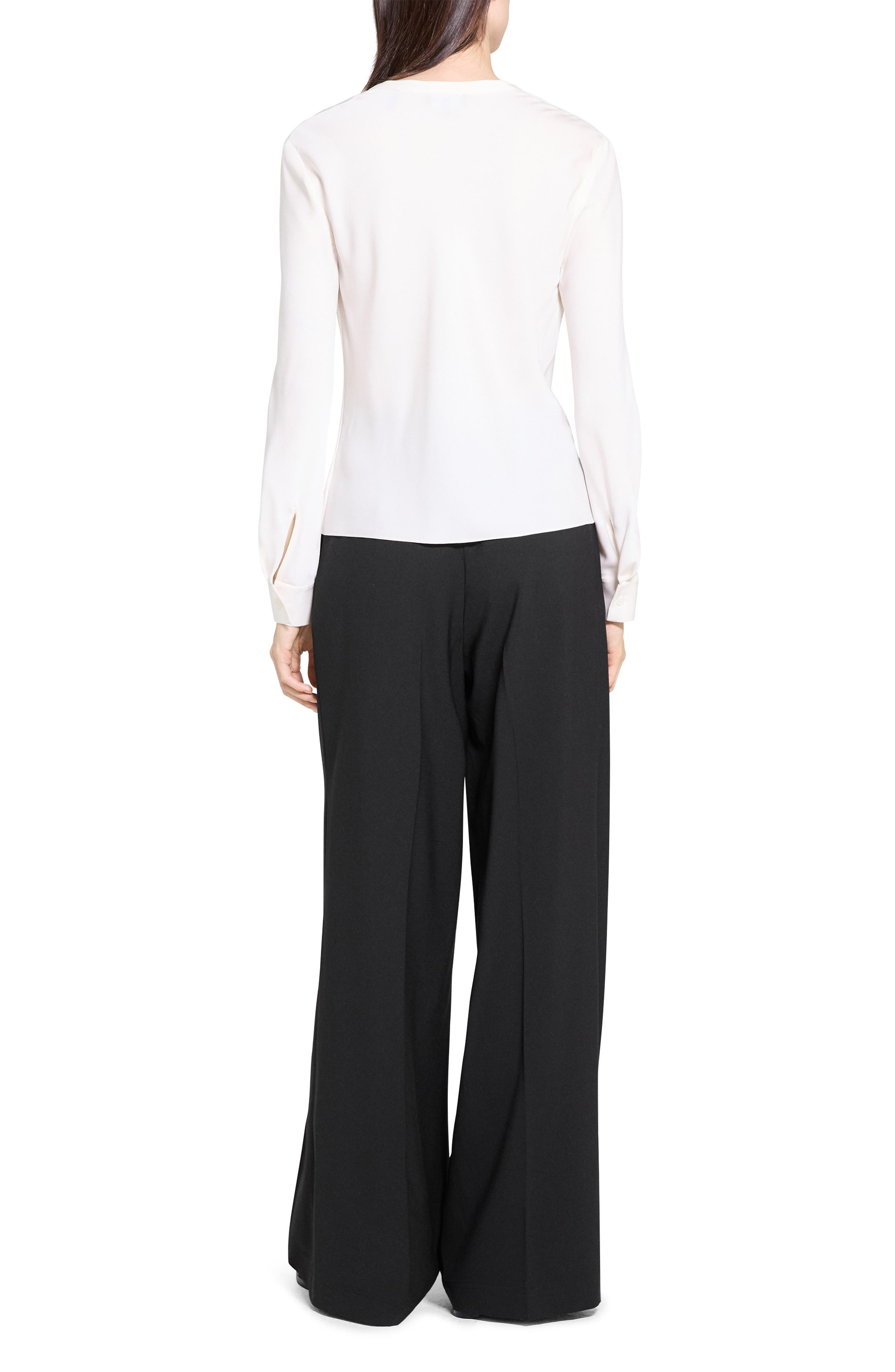 Theory Cowl Neck Silk Top in Ivory at Nordstrom - 9