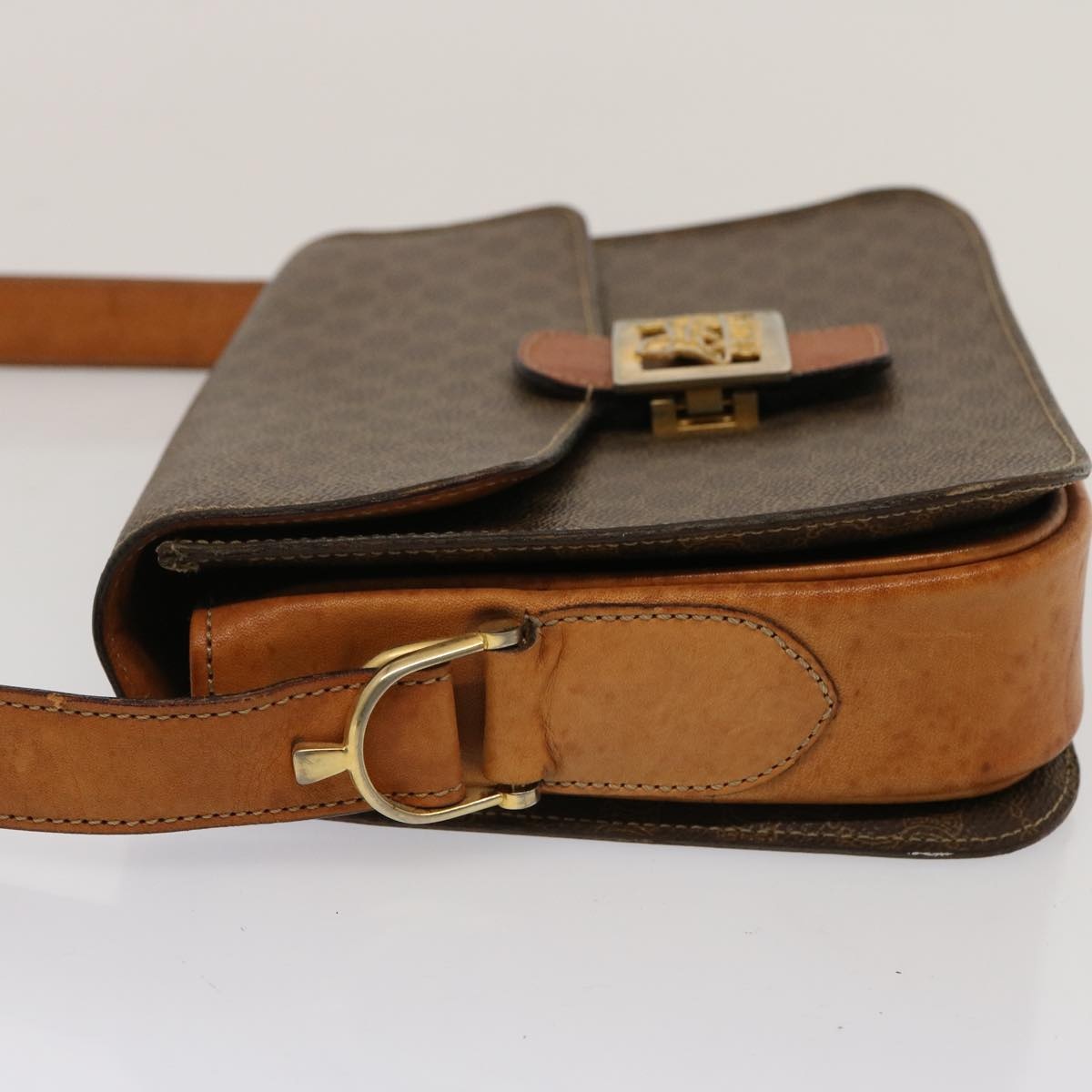CELINE Macadam Canvas Shoulder Bag Pvc Brown - 3