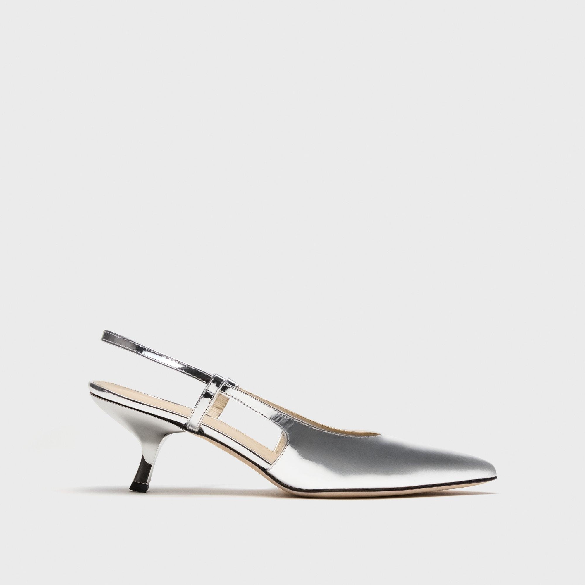 Micro Slingback Pump in Metallic Leather - 1