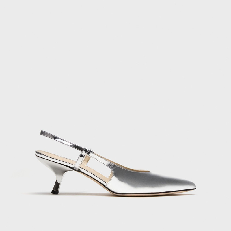 Micro Slingback Pump in Metallic Leather 1