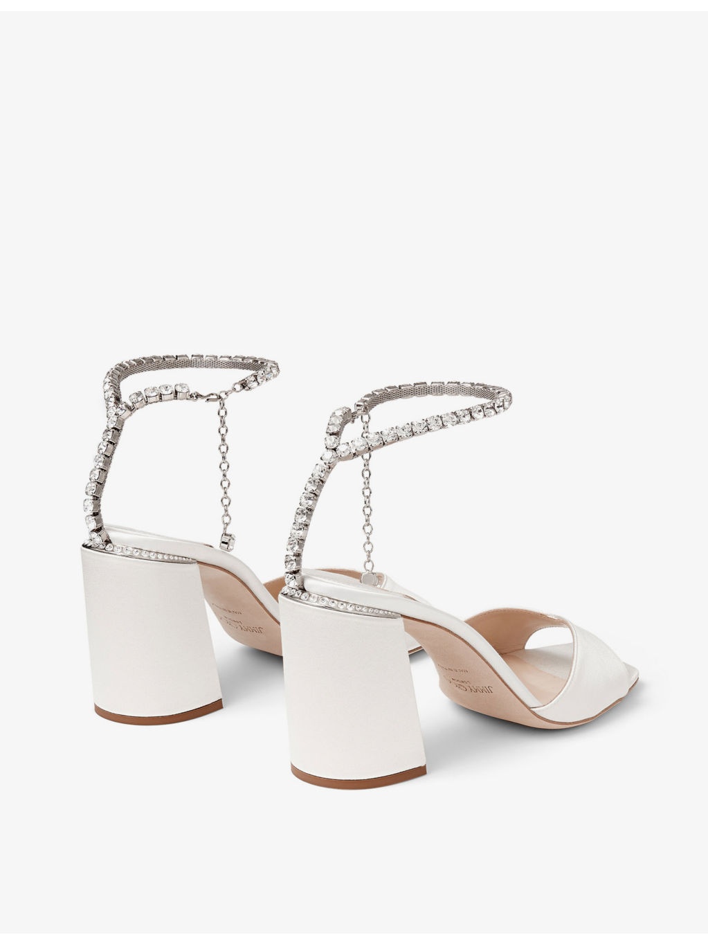 Saeda 85 crystal-embellished satin heeled sandals - 4