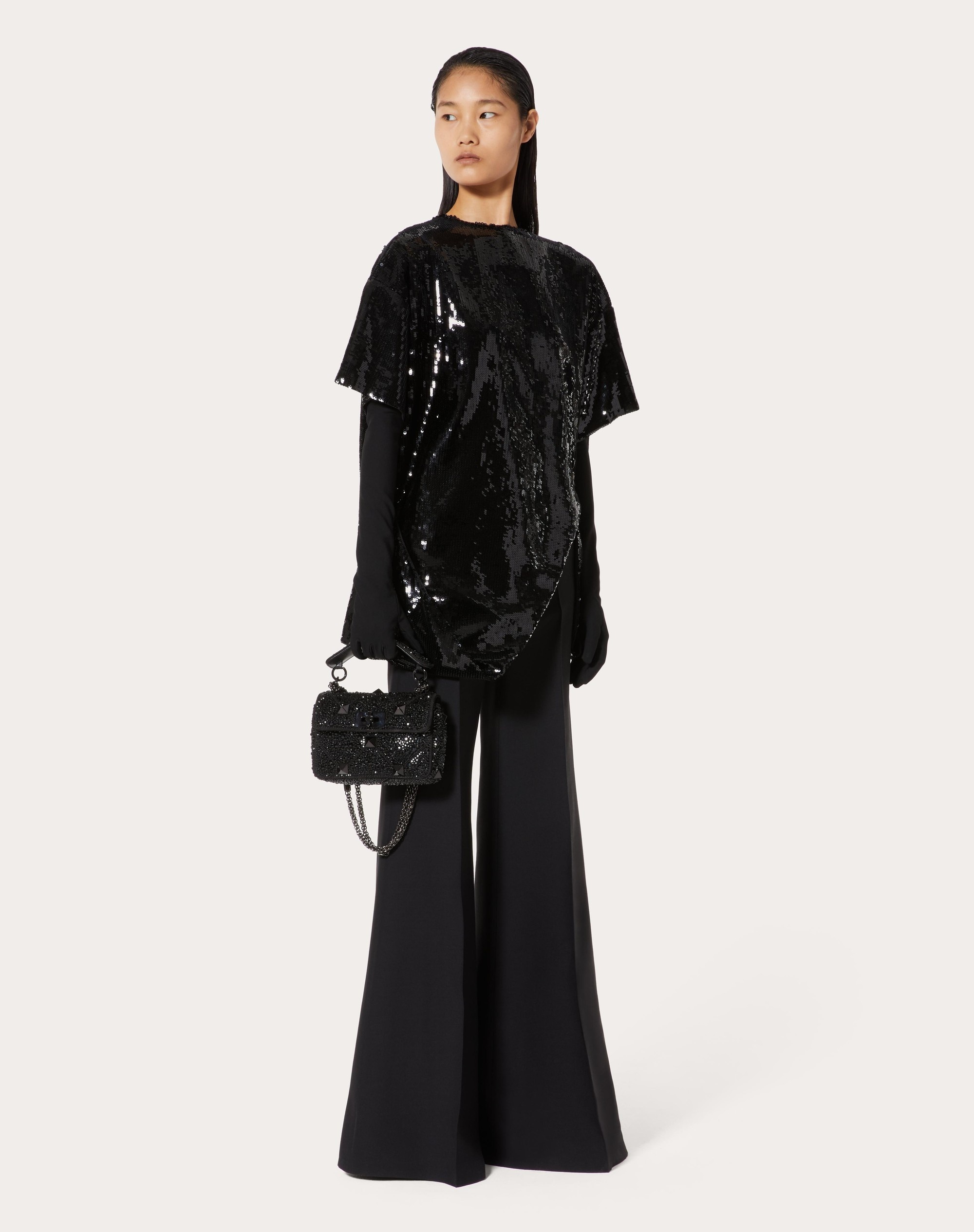 ORGANZA TOP WITH EMBROIDERED SEQUINS - 2