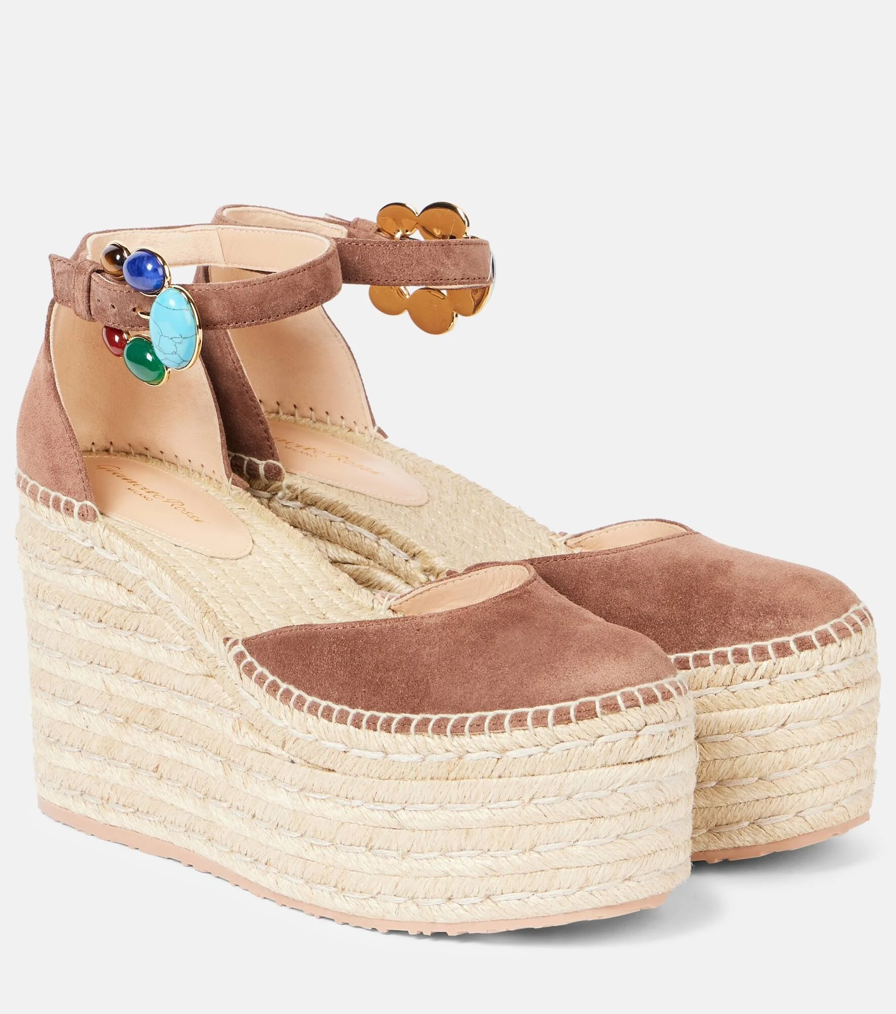 Suede platform espadrille wedges - 1
