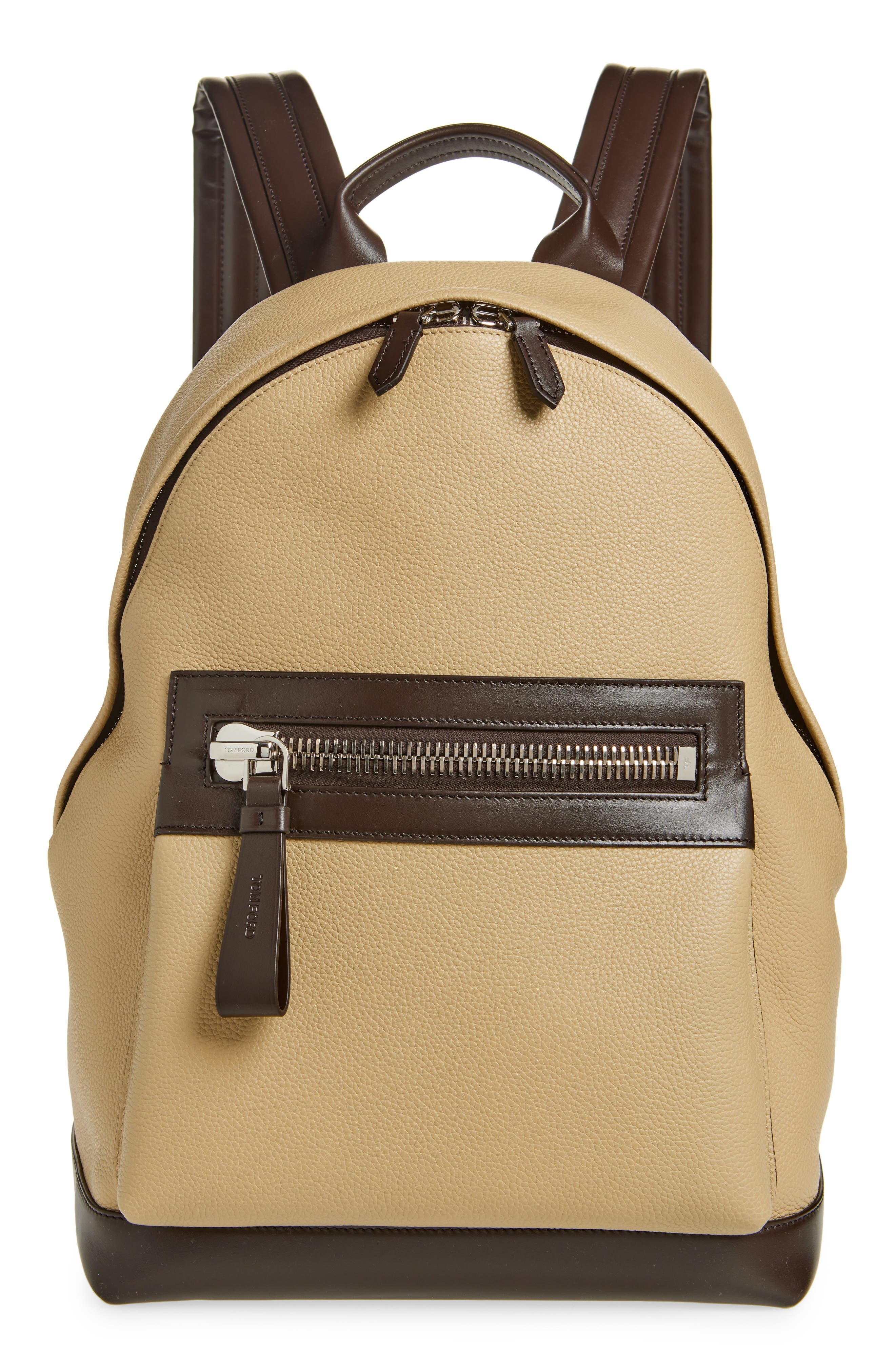TOM FORD TOM FORD Buckley Soft Grained Leather Backpack in Dune