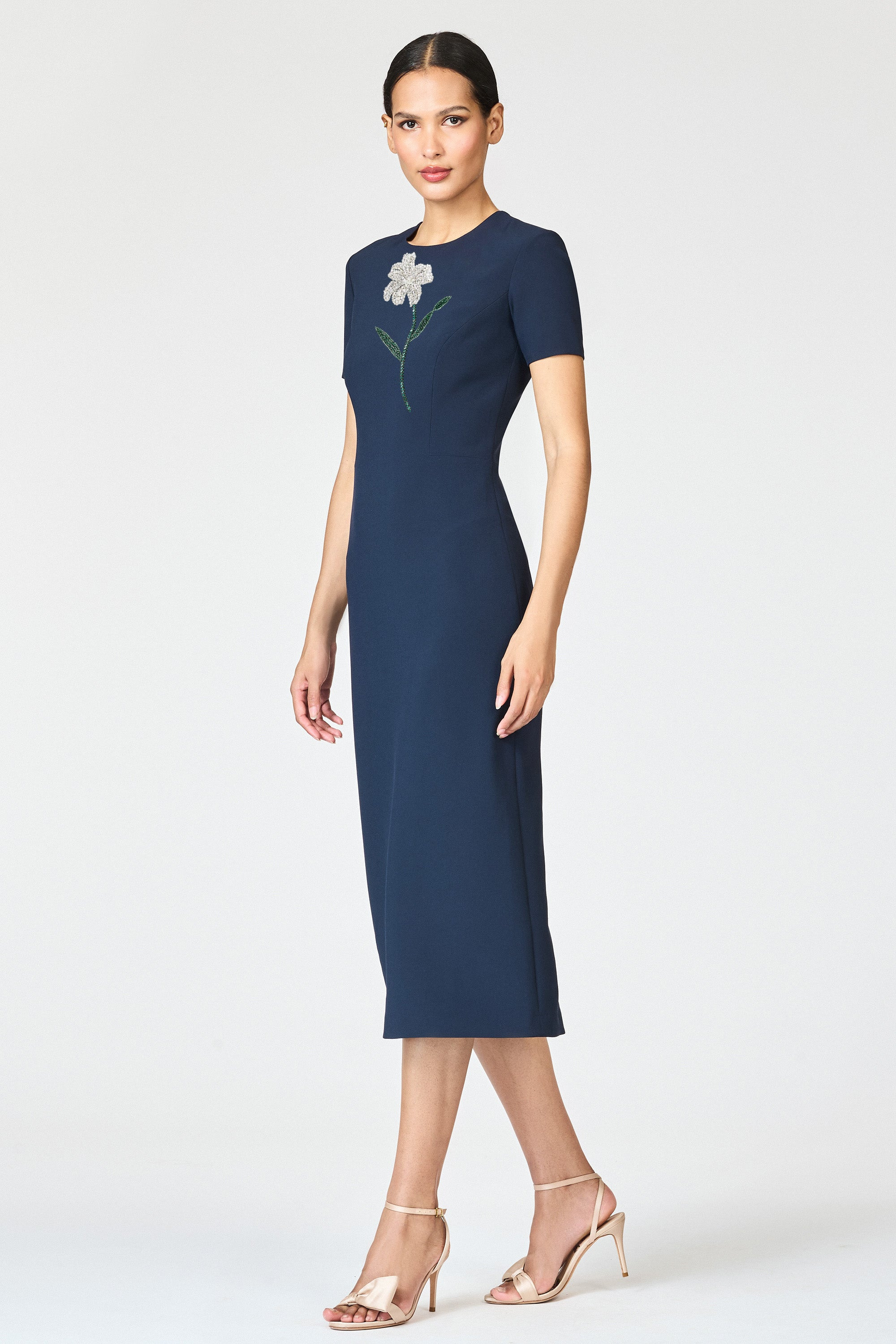 EMBELLISHED TAMARA DRESS - CRYSTAL FLORAL MIDNIGHT - 3