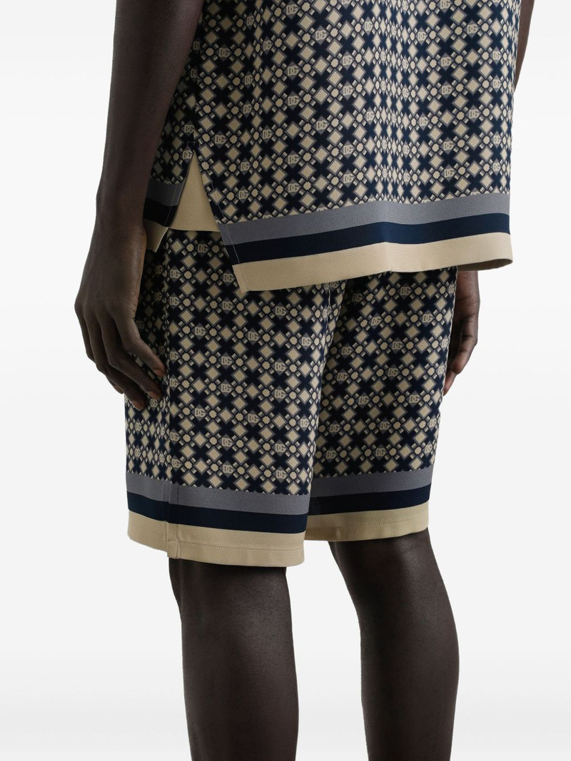 geometric-pattern drawstring shorts 4
