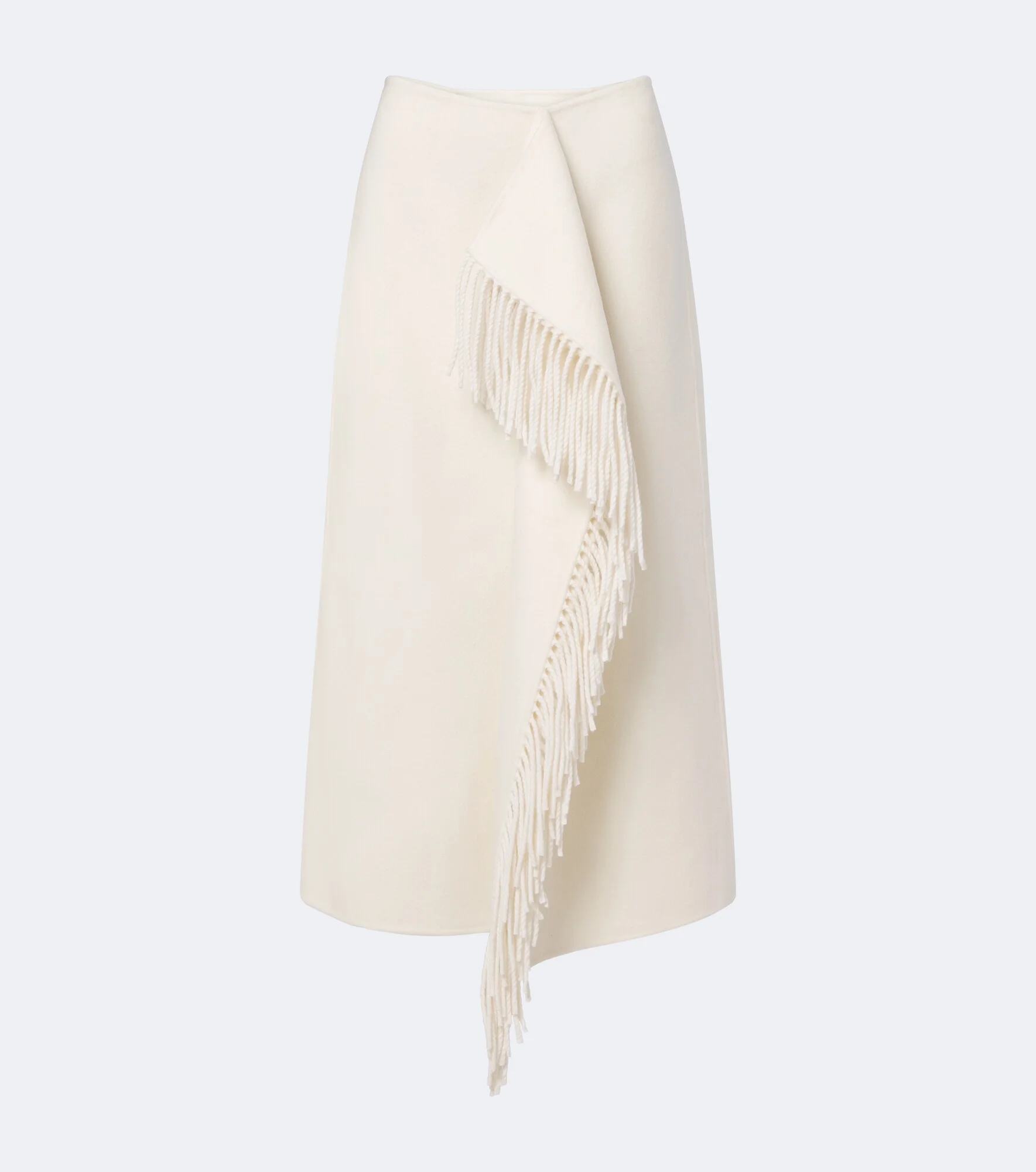 Fringed wool and cashmere midi skirt - 1