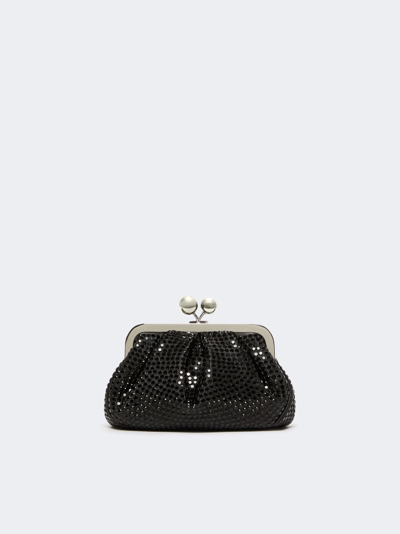 LAMA Rhinestone-adorned small satin Pasticcino Bag - DARK GREY 1