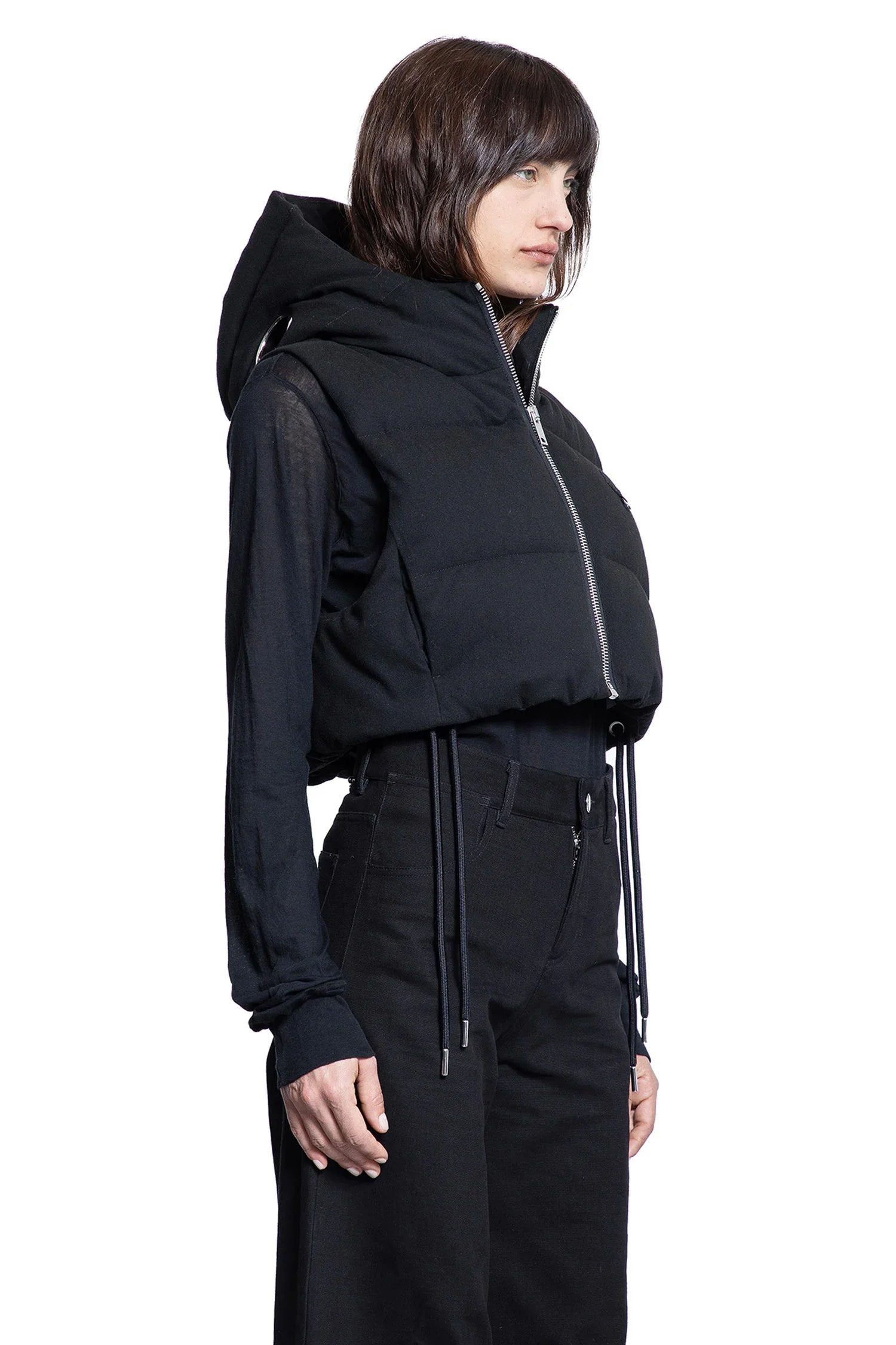 Alexia-Cropped-Hooded-Down-Vest - 2