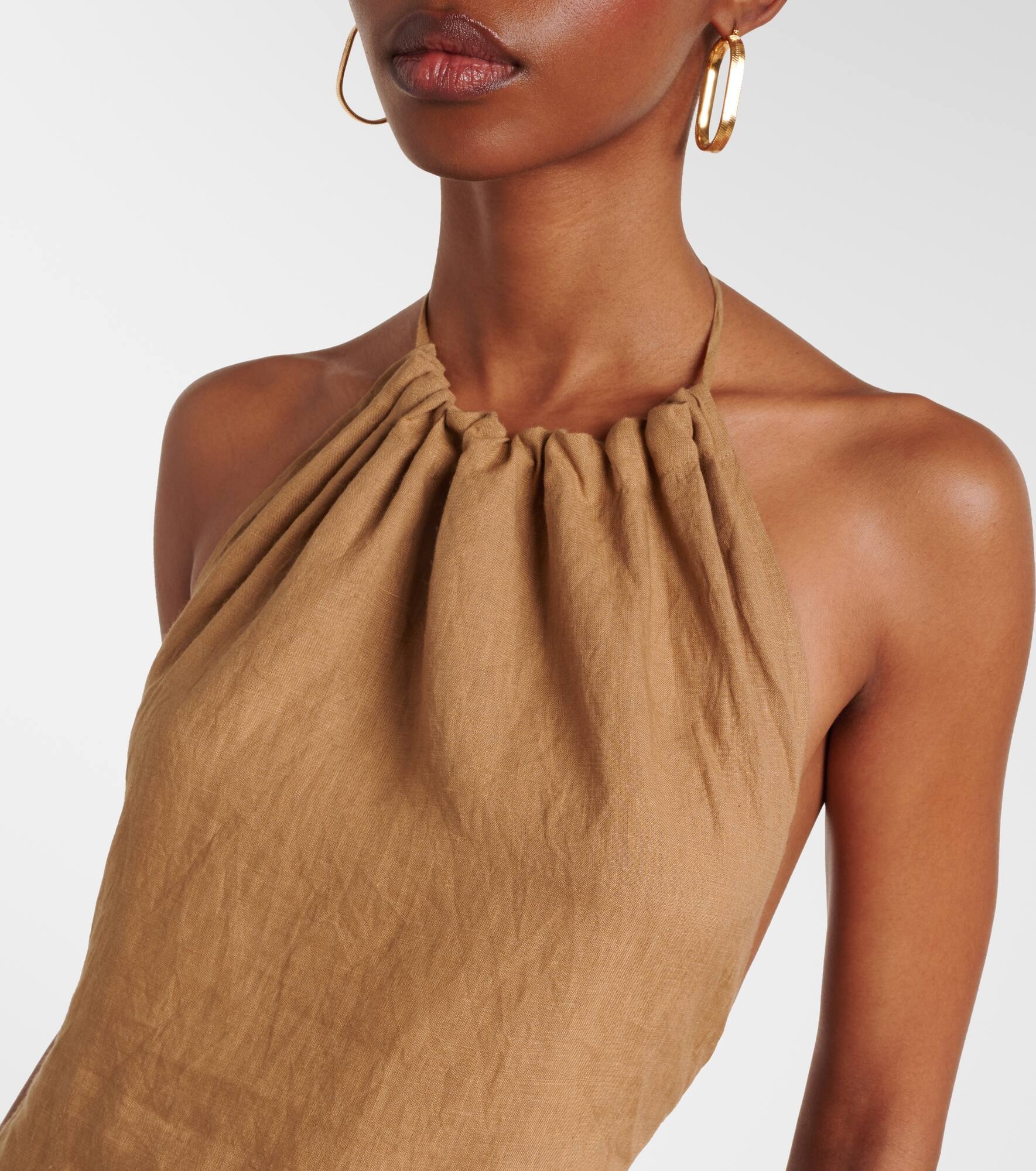 Lelia halterneck linen maxi dress - 4