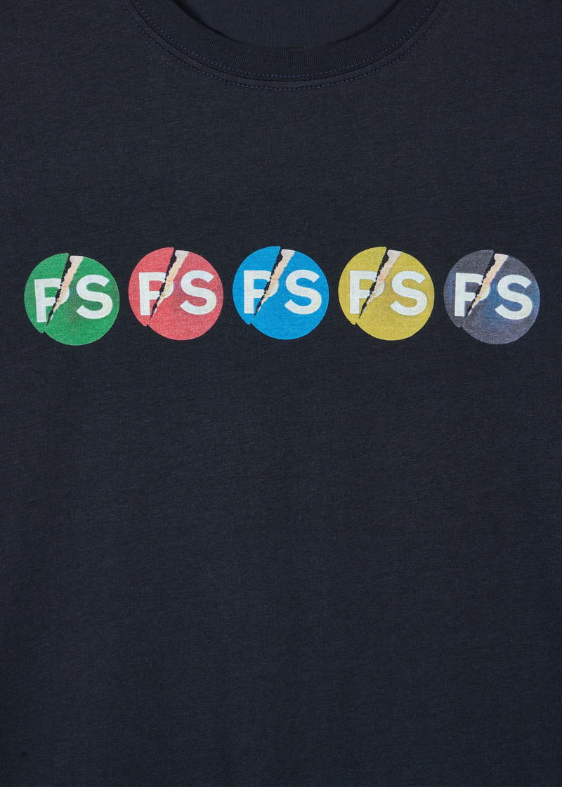 Paul Smith Dark Navy 'PS Broken Circle' Print T-Shirt outlook