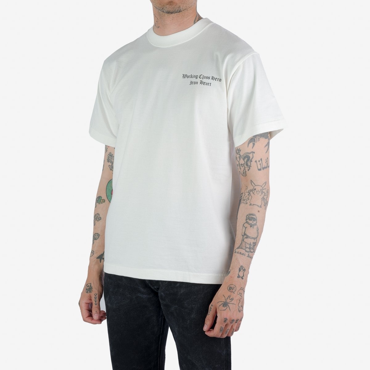 IHPT-2303-WHT 7.5oz Printed Loopwheel Crew Neck T-Shirt - White - 2