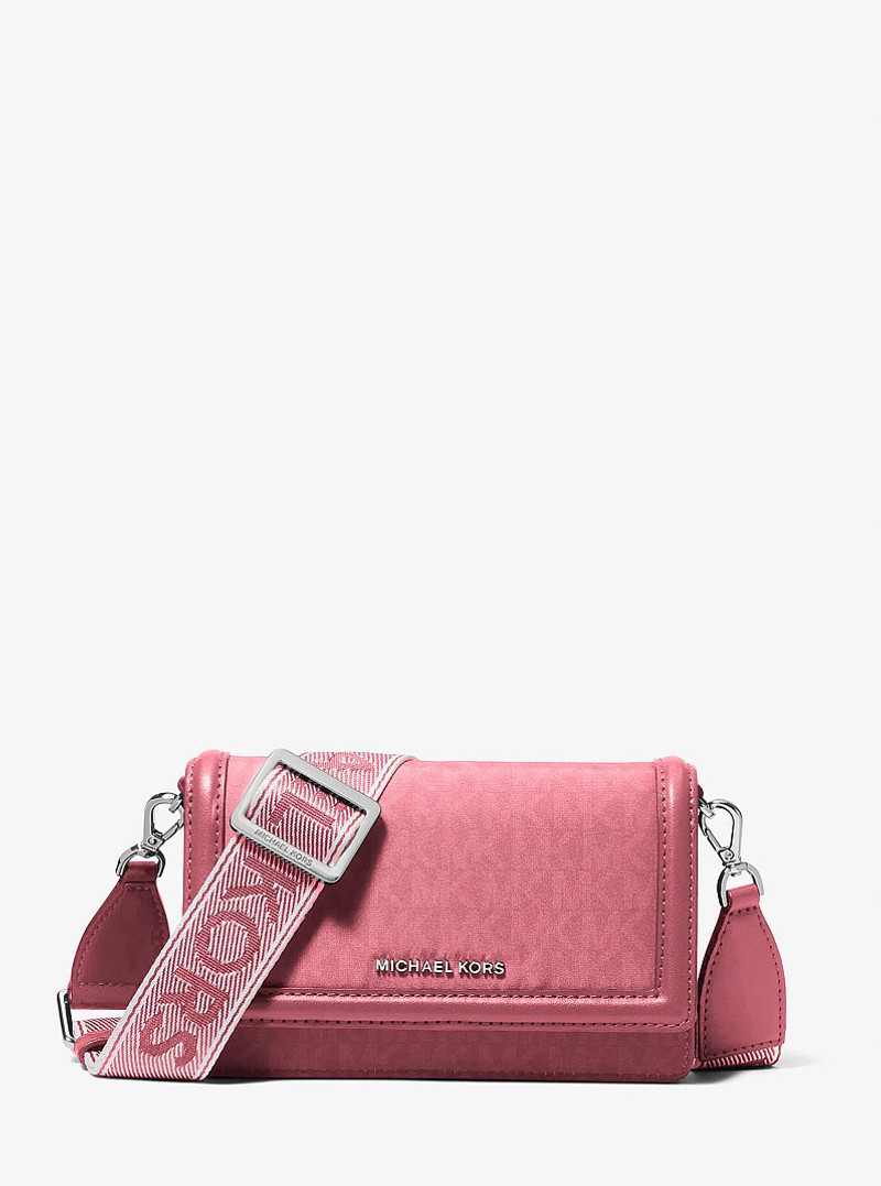 Jet Set Small Signature Logo Print Woven Smartphone Crossbody Bag 1