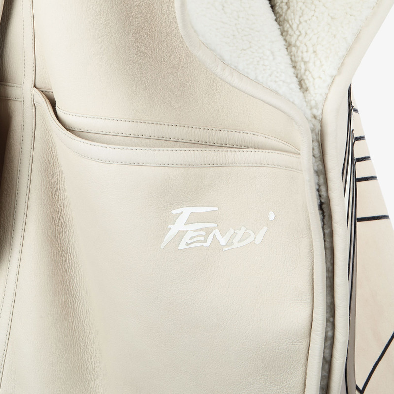 Beige shearling cape 3