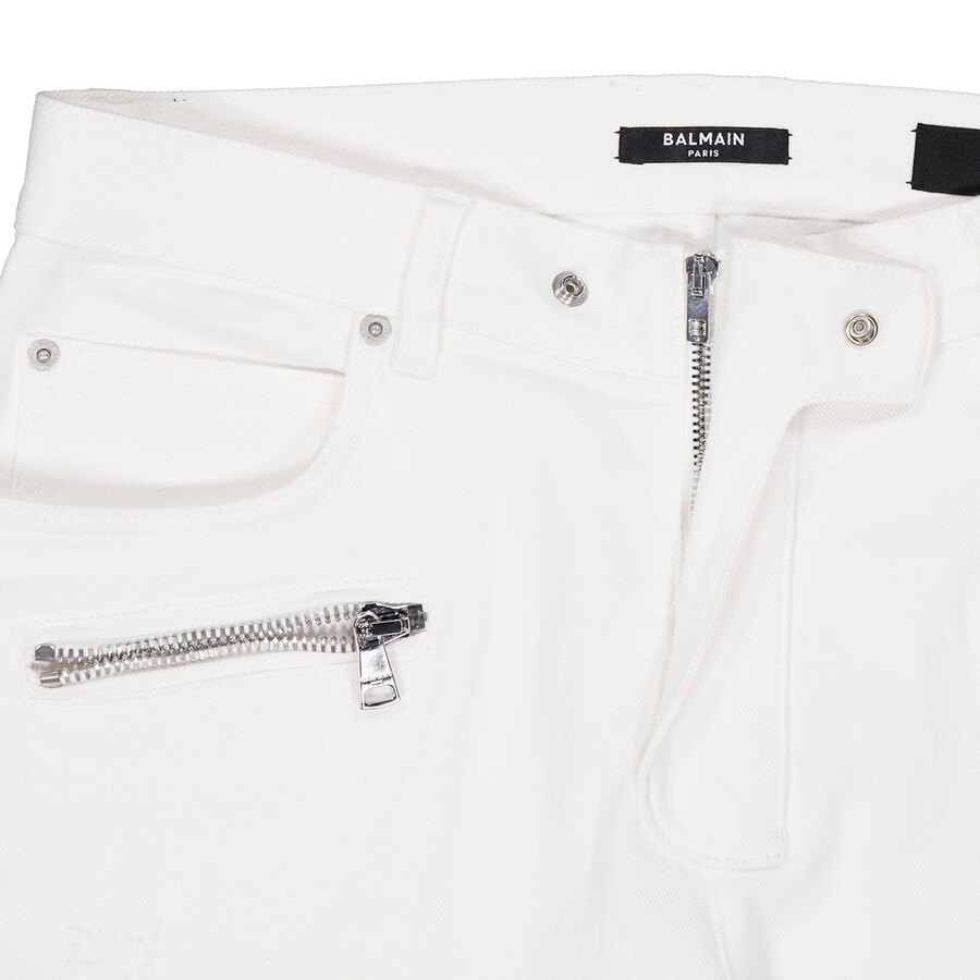 Balmain Slim Leg Biker Jeans - 7