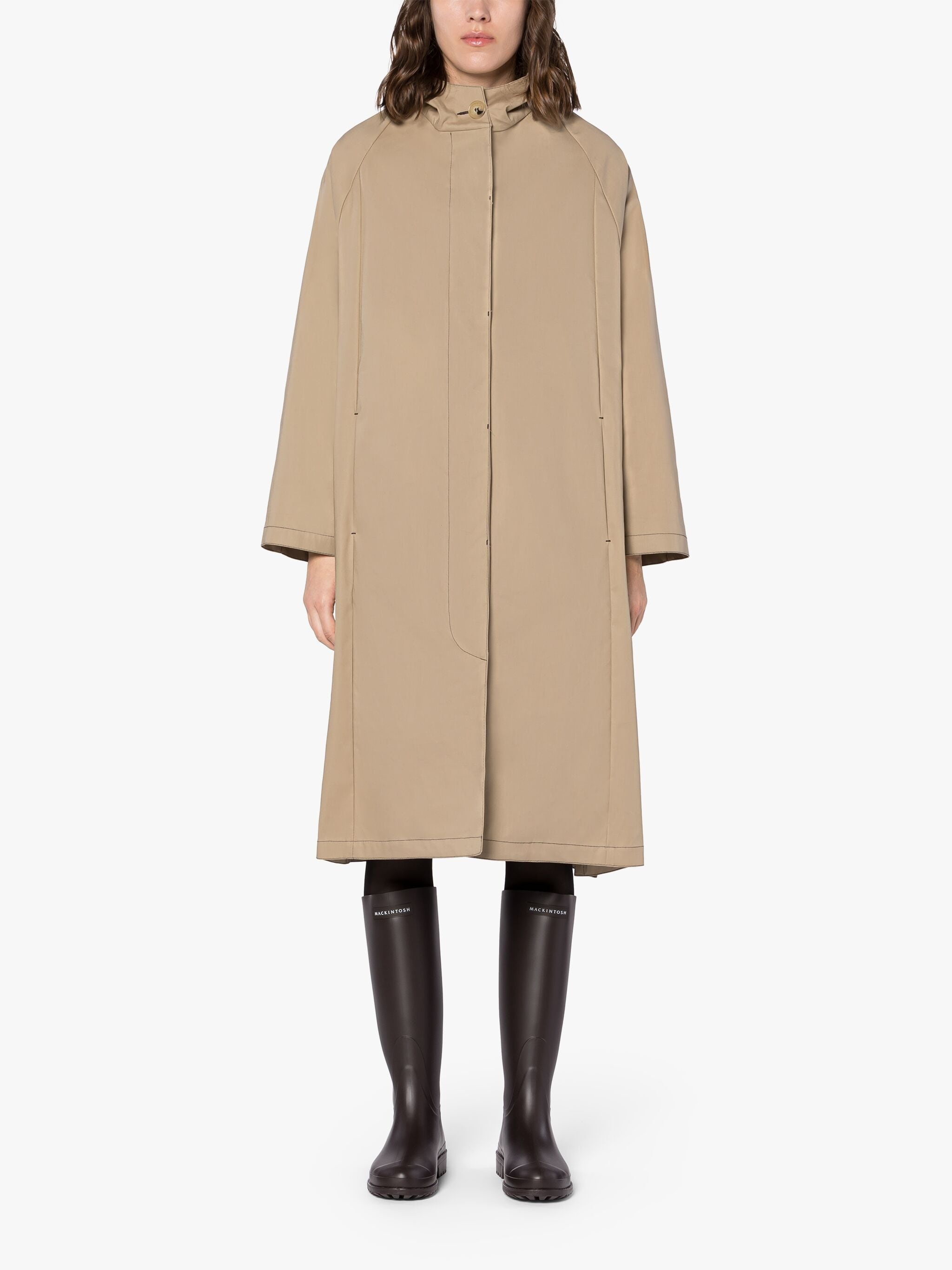 ALOE FAWN RAINTEC COTTON HOODED COAT - 3