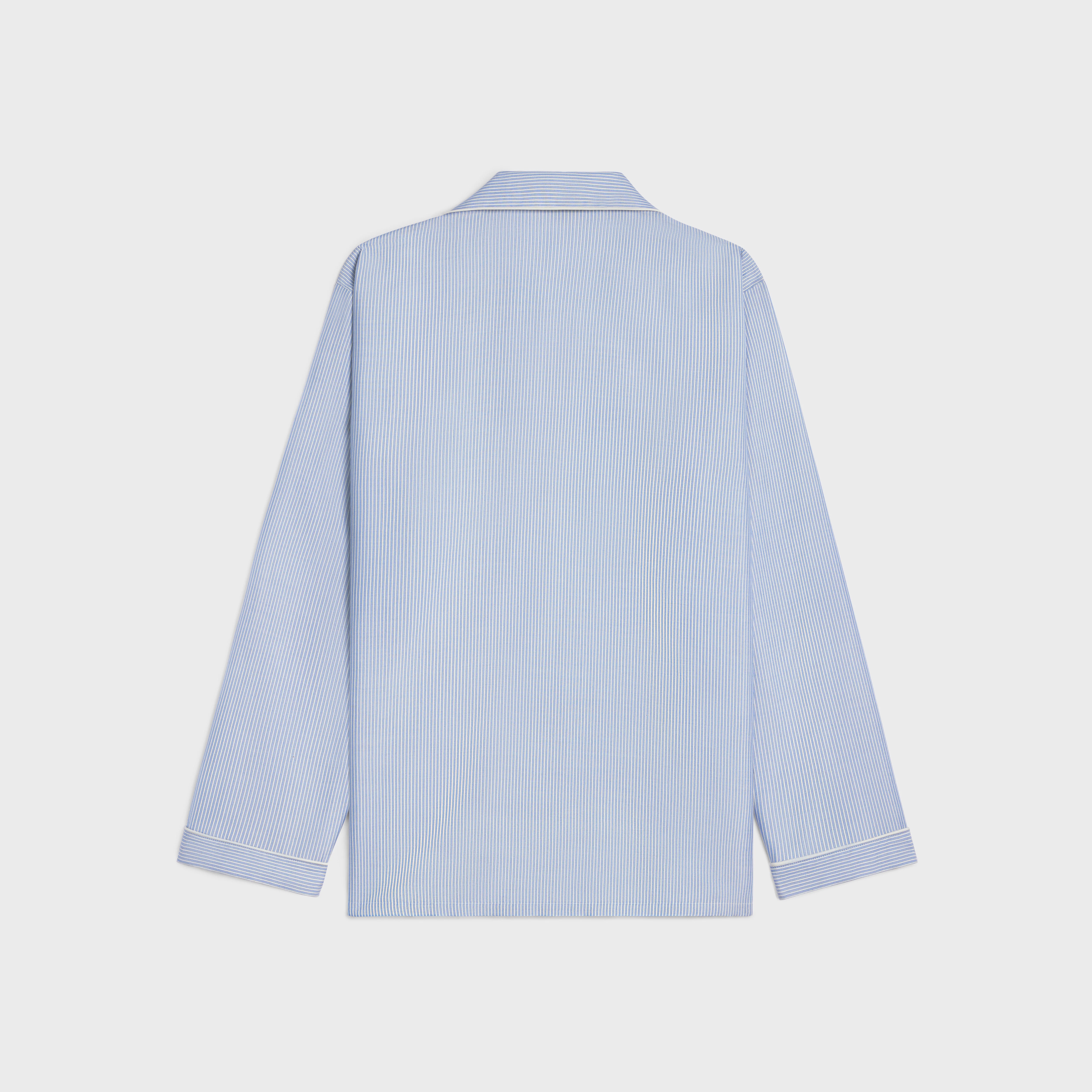 pajama shirt in striped silk - 2