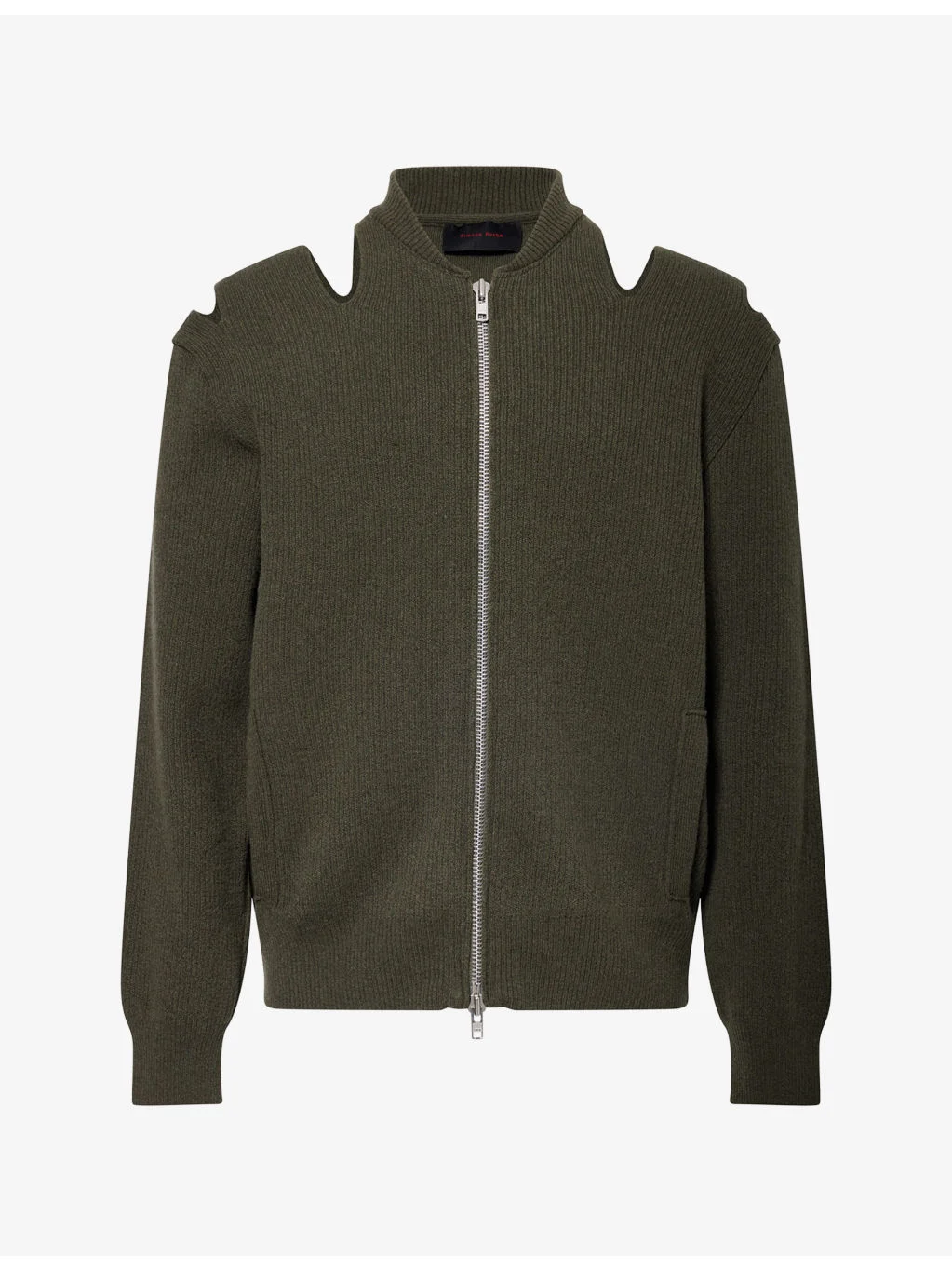 Slash Cut-Out Merino-Wool Blend Cardigan - 1