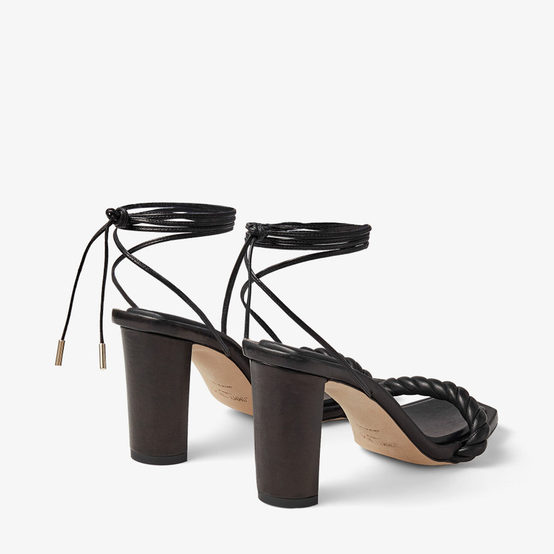 Diosa Sandal 85 Black Leather Sandals with Tie-Fastening 6
