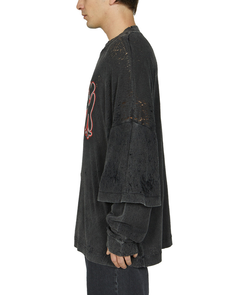 DOUBLE SLEEVE NEEDLE PUNCH GRAPHIC T-SHIRT 4