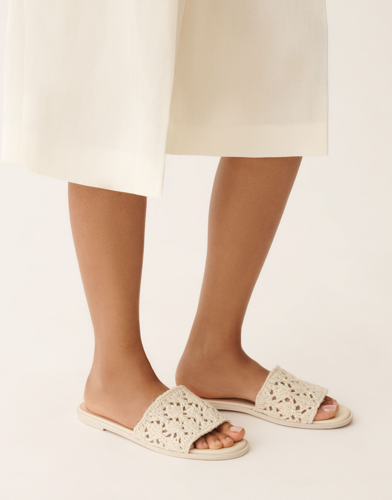 Flat sandal in cotton ribbon with sequins 4