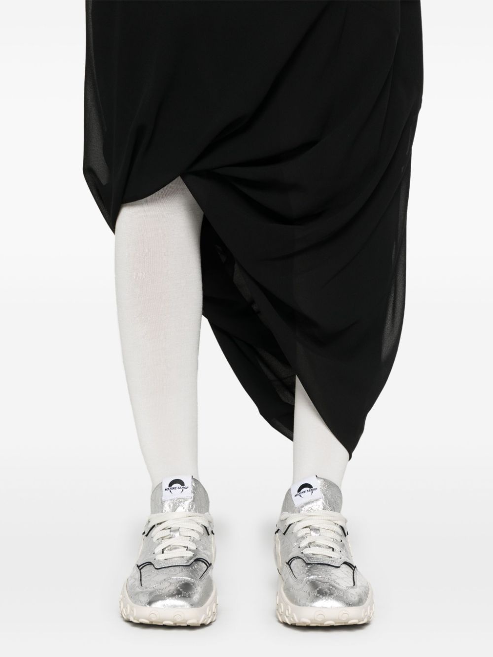 asymmetric draped midi skirt - 5