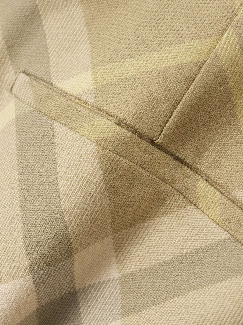 Cropped checked wool straight-leg pants 5