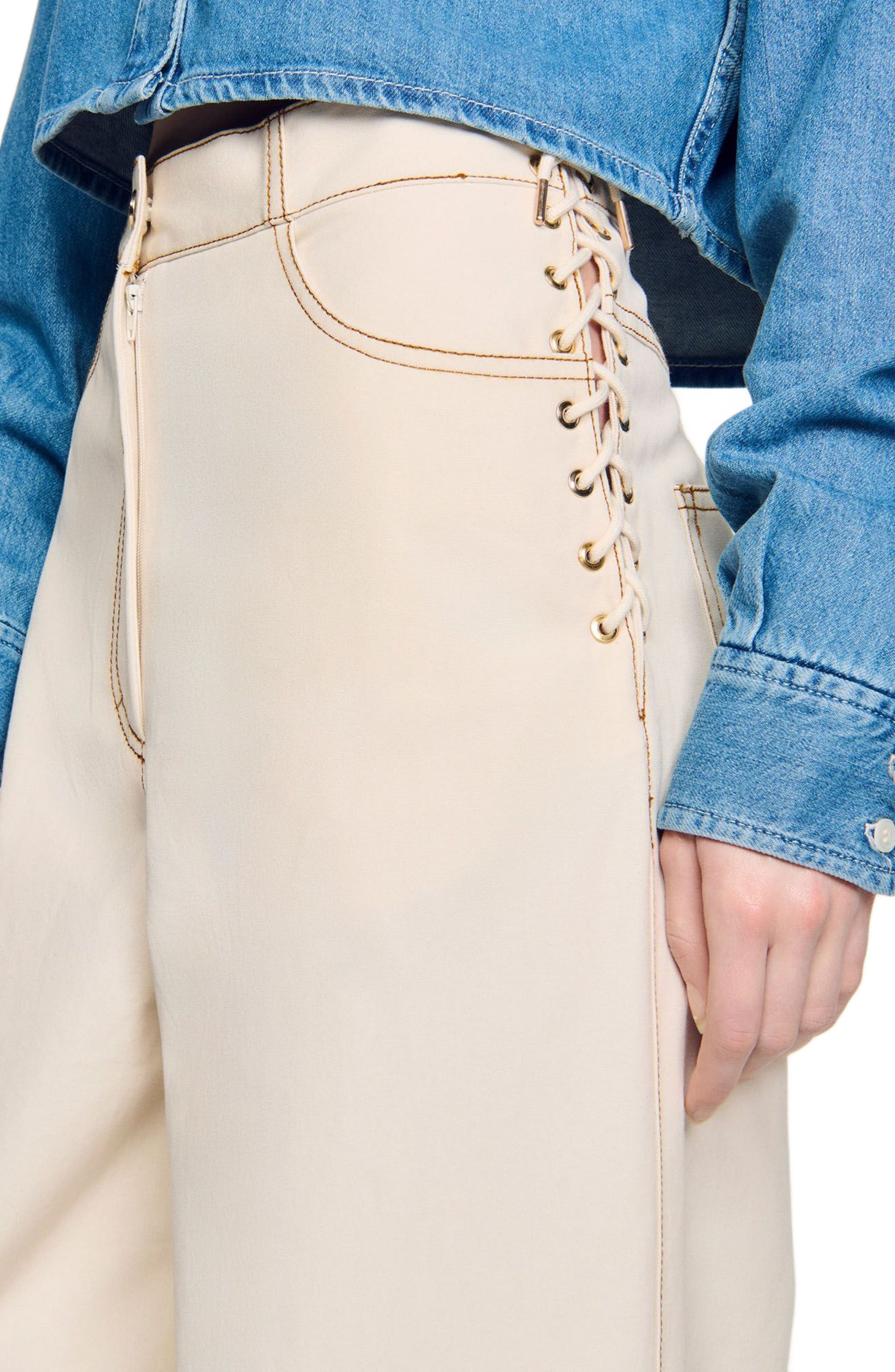 SANDRO Lace-up jeans at Nordstrom - 5