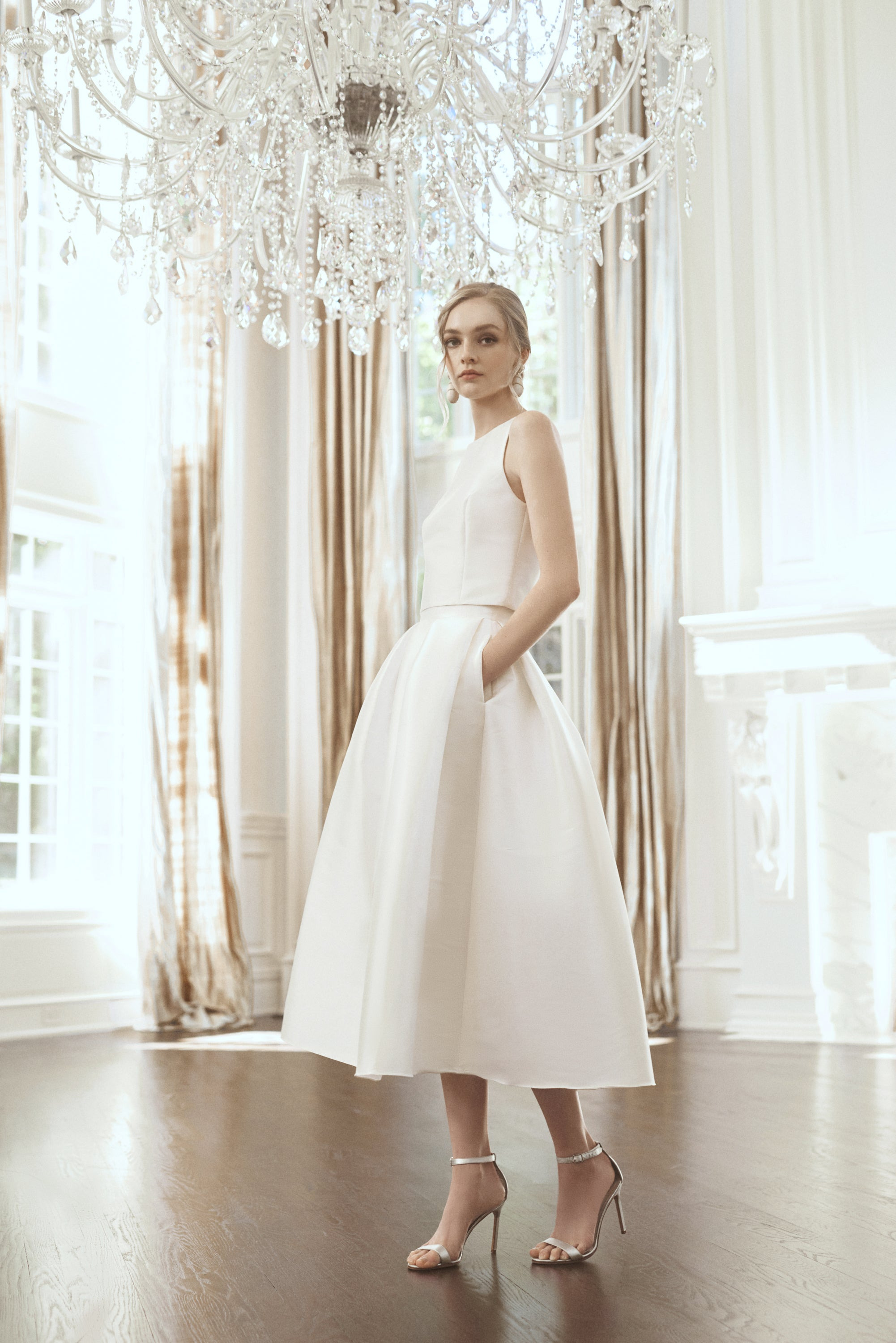 Leighton Skirt - Off White - Mikado - 4