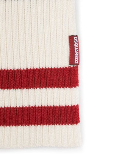 DSQUARED2 stripe-detail wraparound scarf outlook