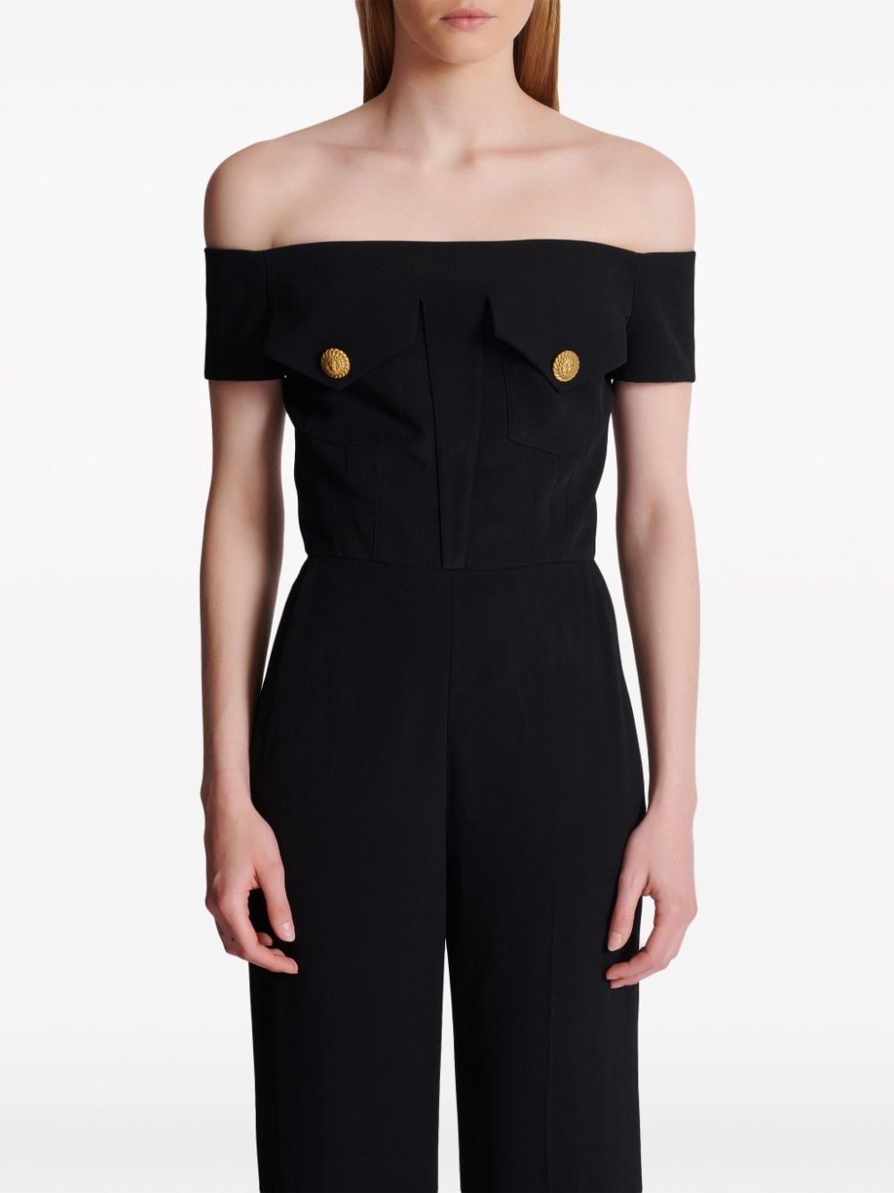 off-shoulder flared jumpsuit - 4
