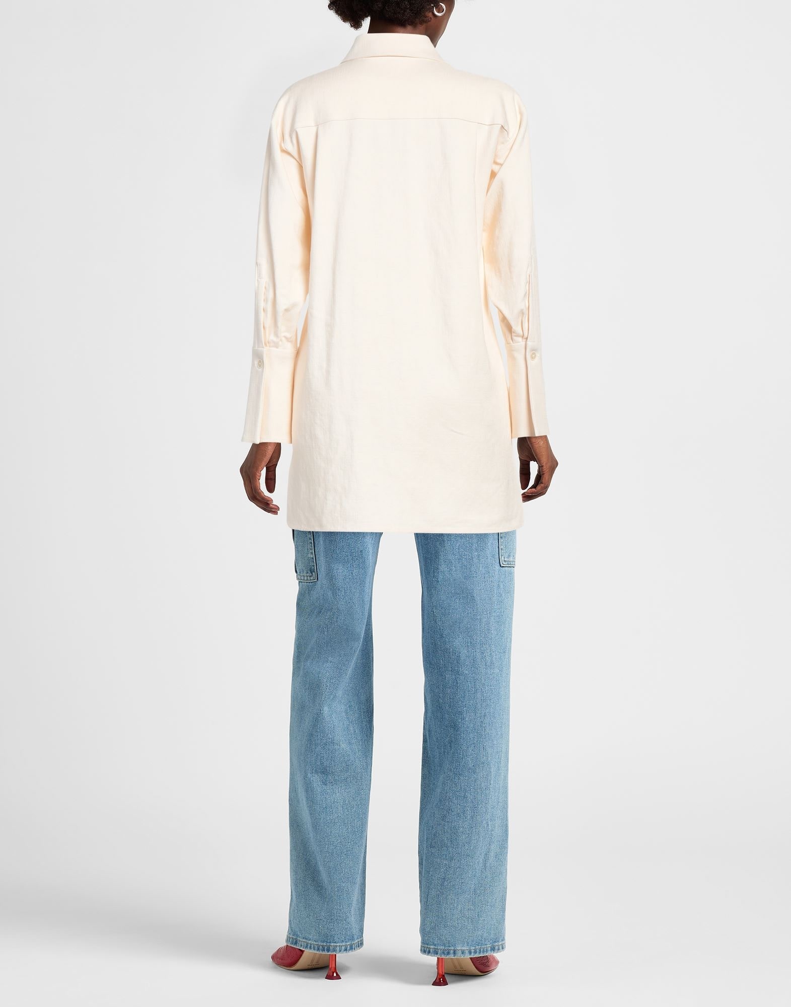 Ivory Women's Solid Color Shirts & Blouses - 3