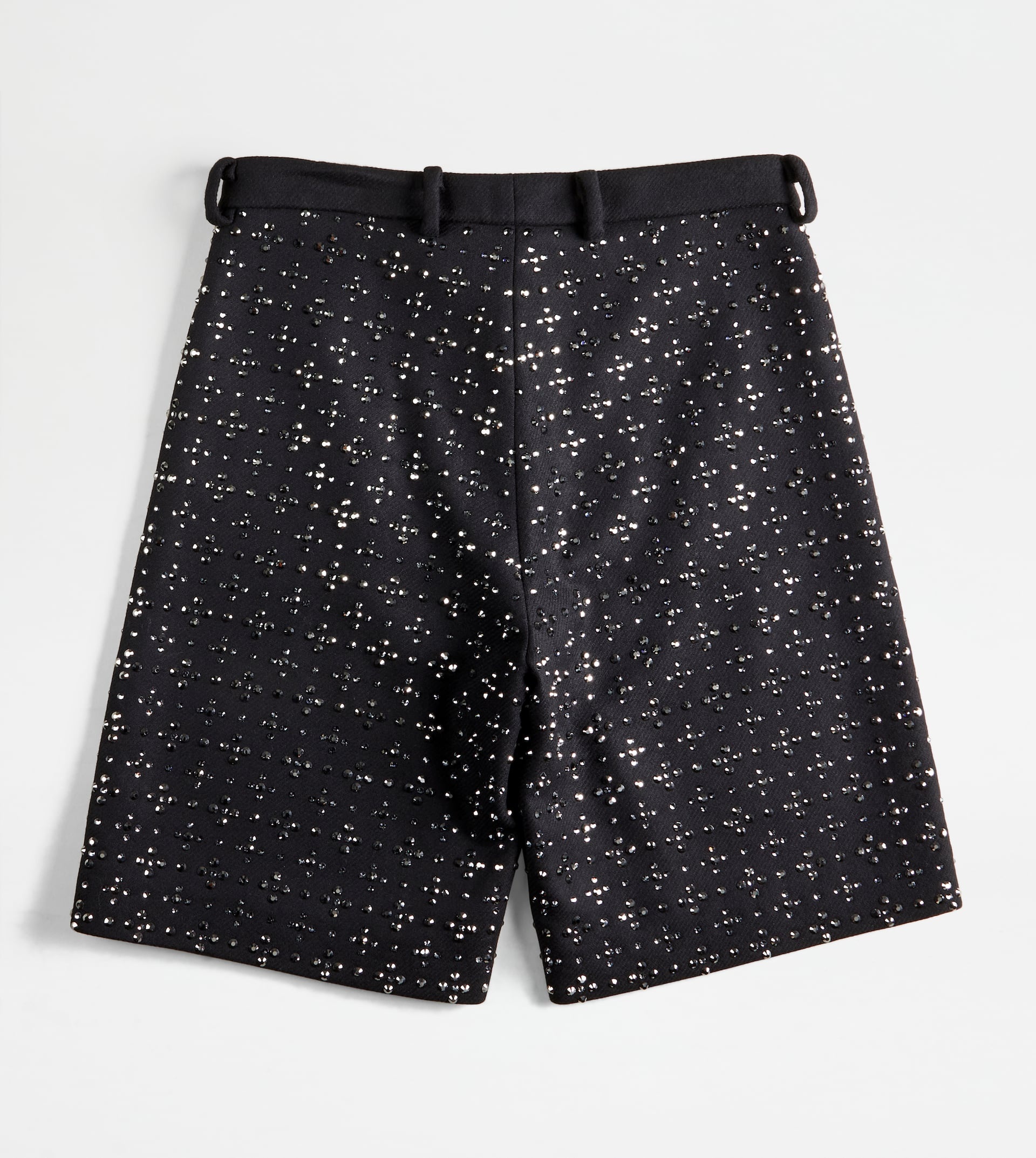 BERMUDA SHORTS WITH RHINESTONES - BLACK - 8